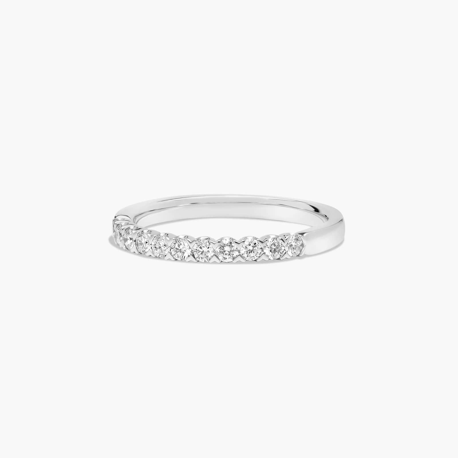 Fishtail Diamond Wedding Ring In 14K White Gold (2.00mm)