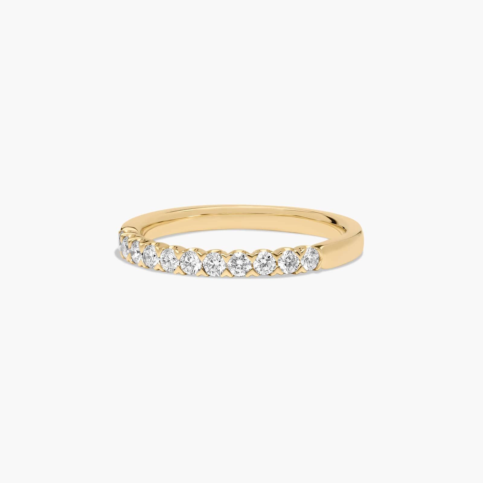 Fishtail Diamond Wedding Ring In 14K Yellow Gold (2.00mm)