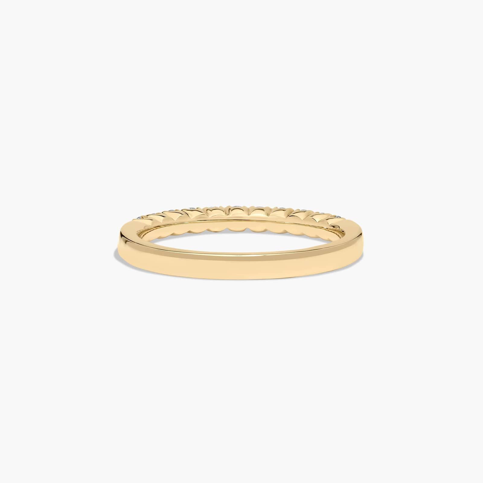 Fishtail Diamond Wedding Ring In 14K Yellow Gold (2.00mm)