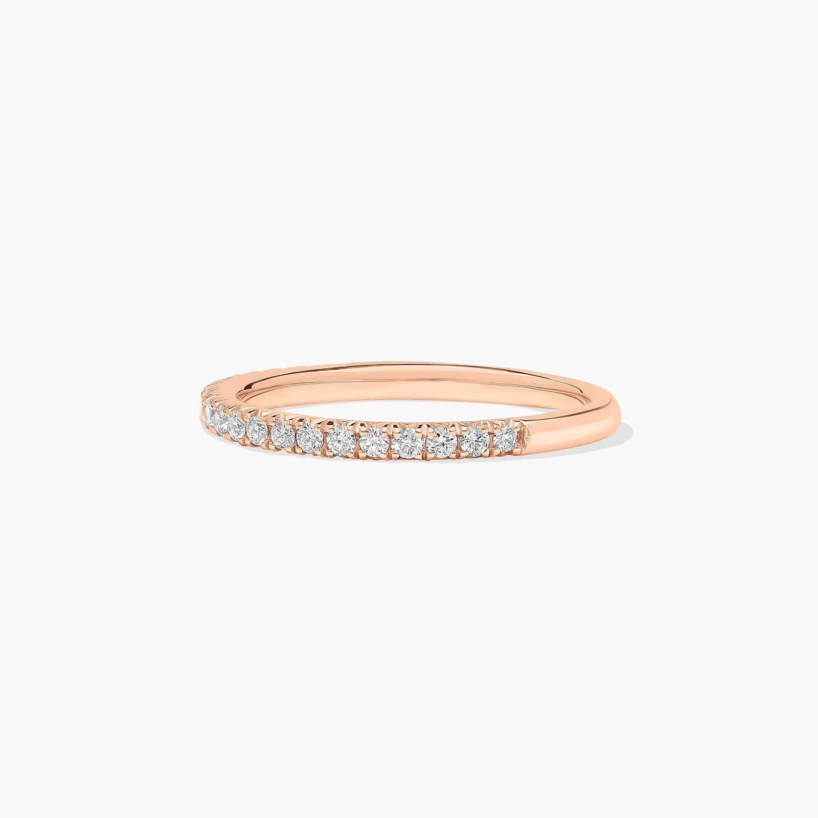 Outline Pavé Diamond Wedding Ring In 14K Rose Gold (1.50mm)