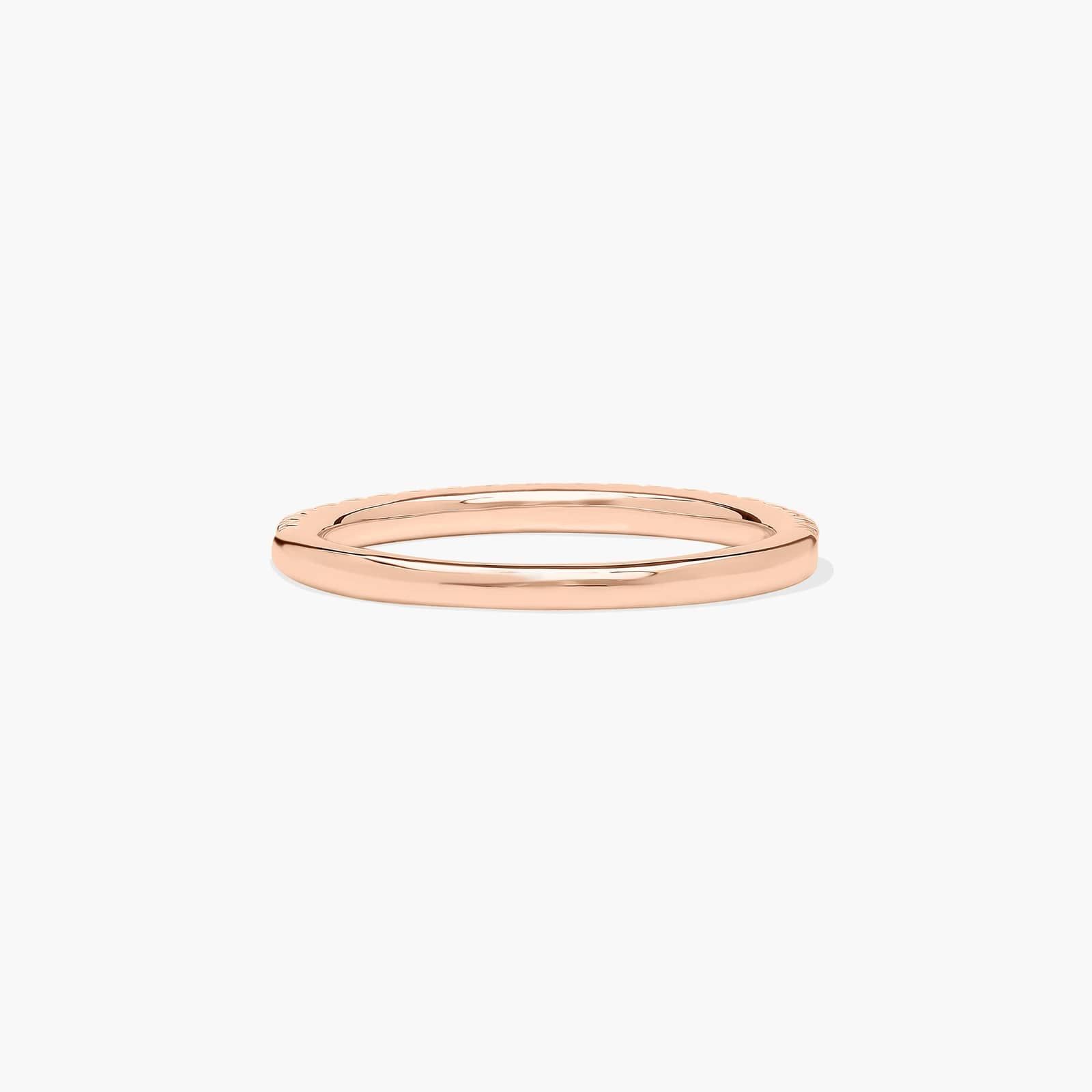 Outline Pavé Diamond Wedding Ring In 14K Rose Gold (1.50mm)
