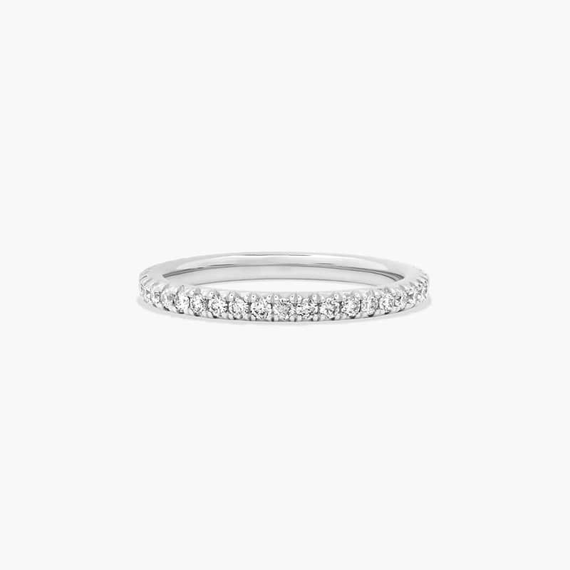 Cushion Outline Eternity Ring With Round Diamonds In 14K White Gold (2.00mm)
