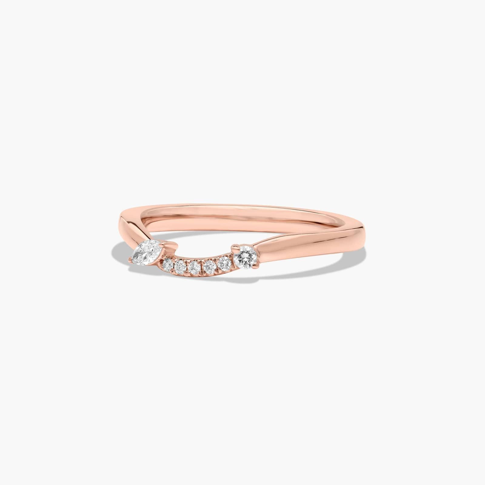 Accent Wedding Ring With Marquise Cut Diamonds In 14K Rose Gold (1.50mm)