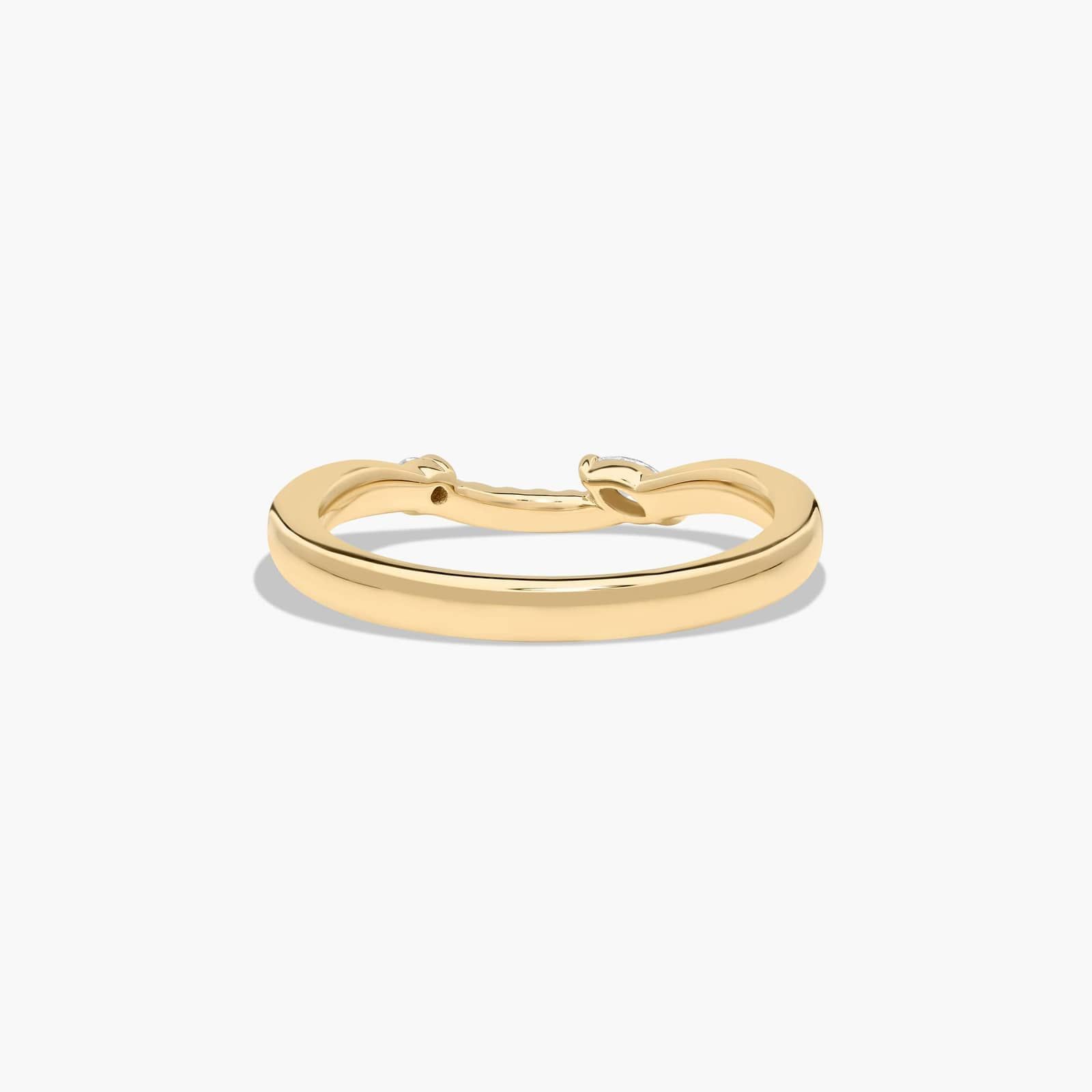 Accent Wedding Ring With Marquise Cut Diamonds In 14K Yellow Gold (1.50mm)