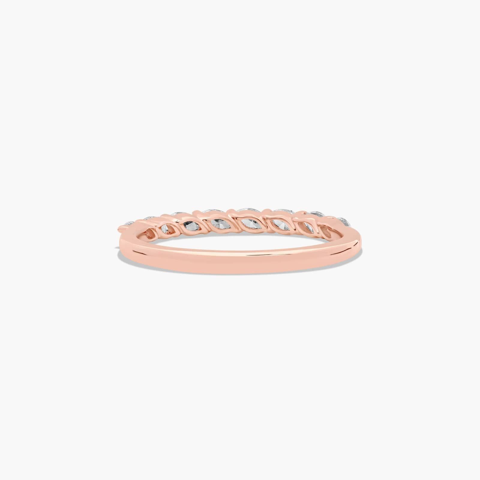 Drifting Wedding Ring With Marquise Cut Diamonds In 14K Rose Gold (2.00mm)