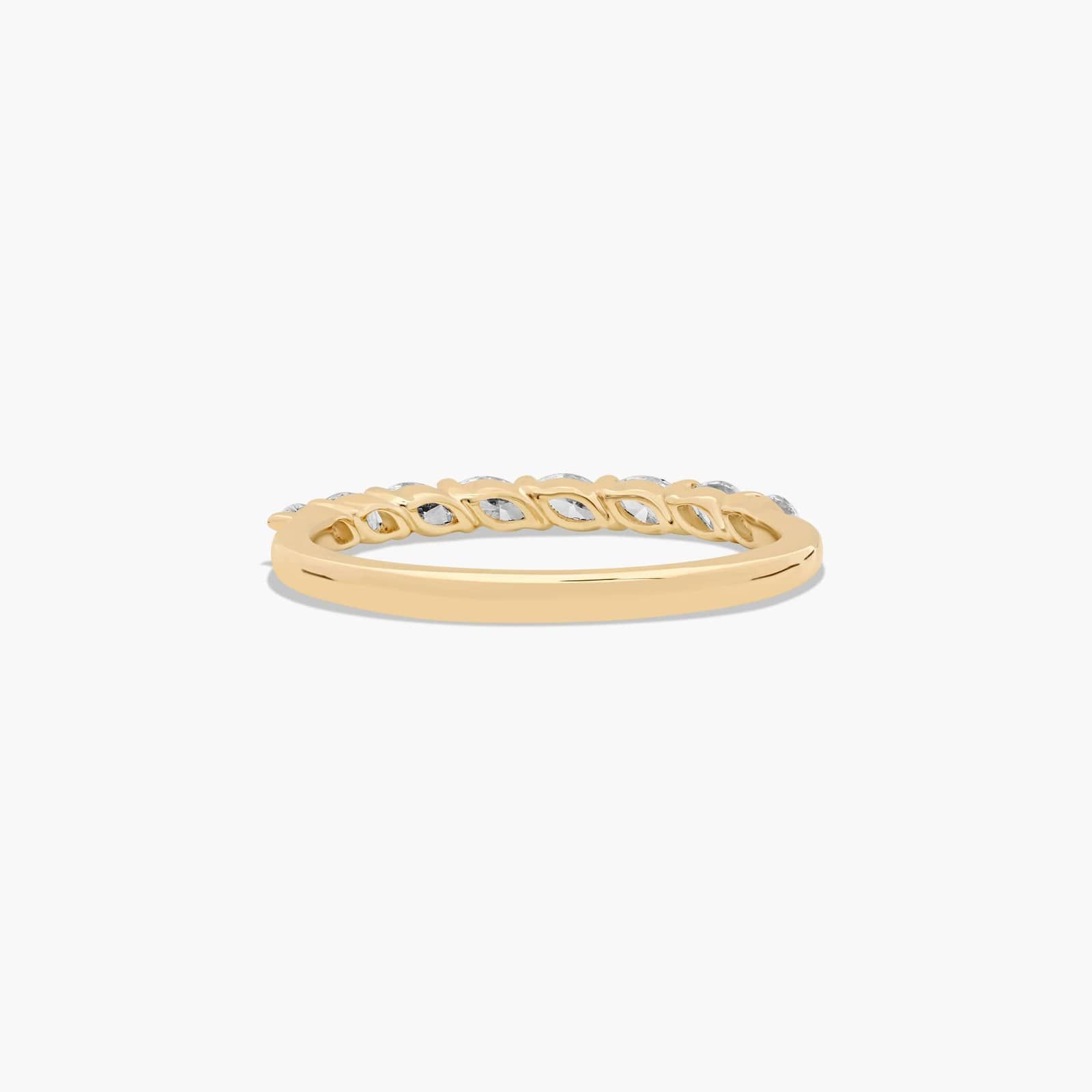Drifting Wedding Ring With Marquise Cut Diamonds In 18K Yellow Gold (2.00mm)
