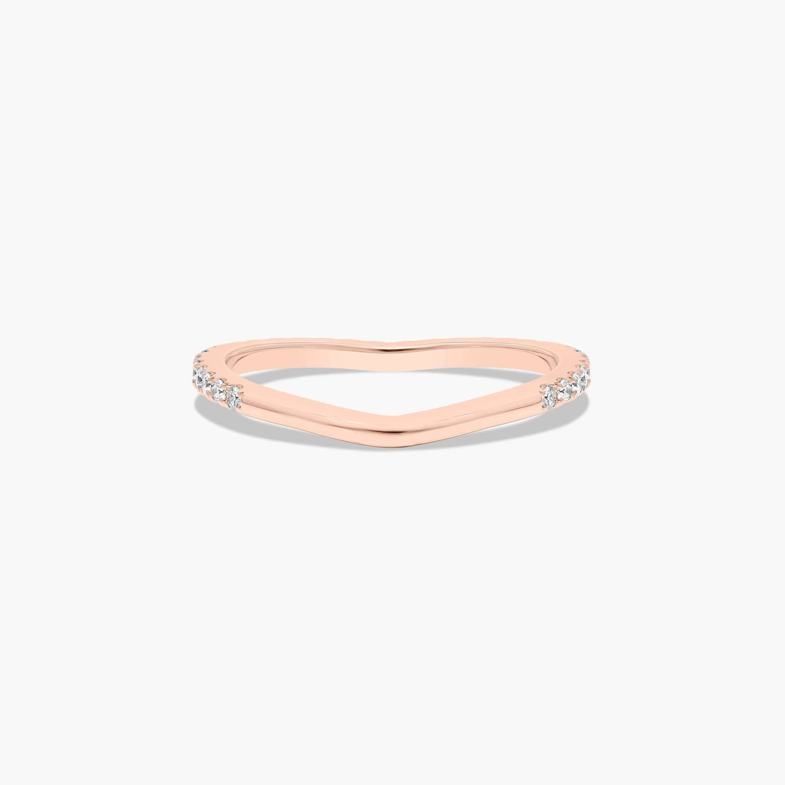 Crest Diamond Wedding Ring In 14K Rose Gold (1.50mm)
