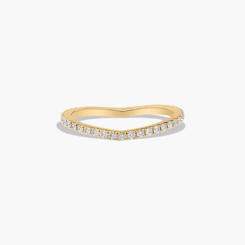 Crest Diamond Wedding Ring In 14K Yellow Gold (1.50mm)
