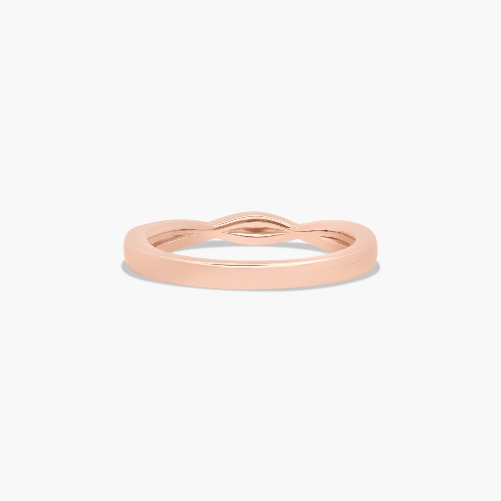 Vintage Ribbon Diamond Wedding Ring In 14K Rose Gold (2.00mm)