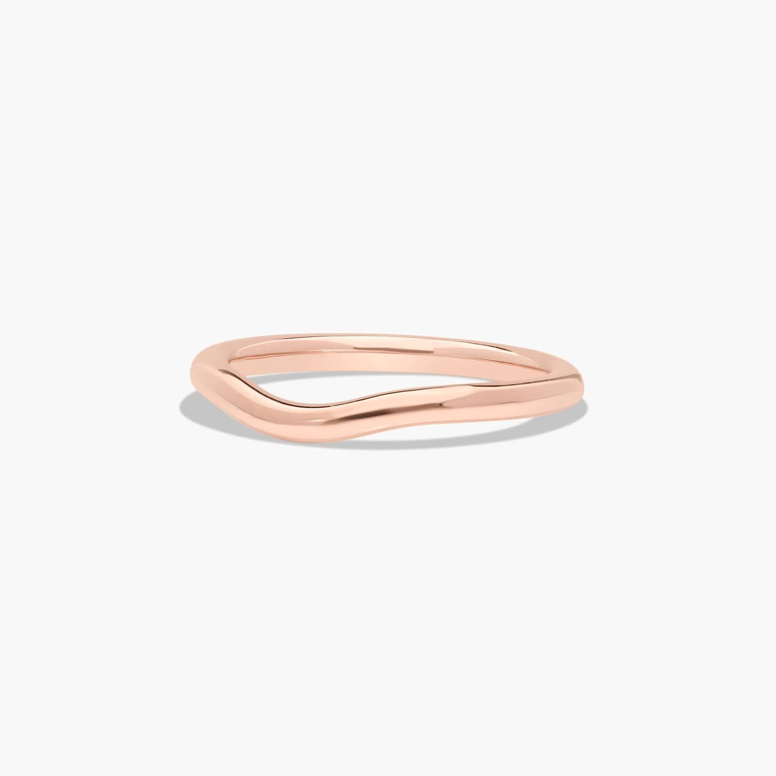 Curved Wedding Ring In 14K Rose Gold (2.00mm)