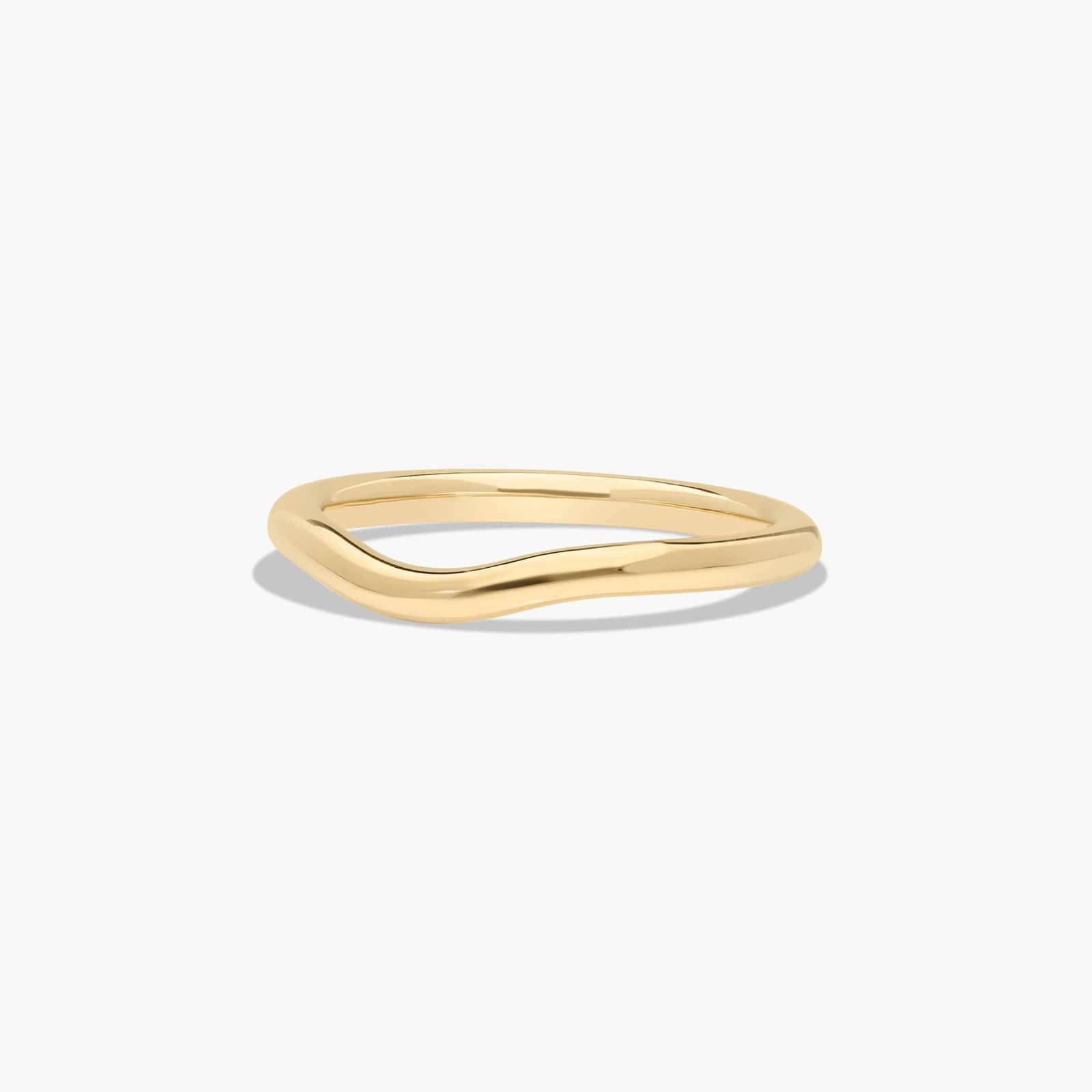 Curved Wedding Ring In 14K Yellow Gold (2.00mm)