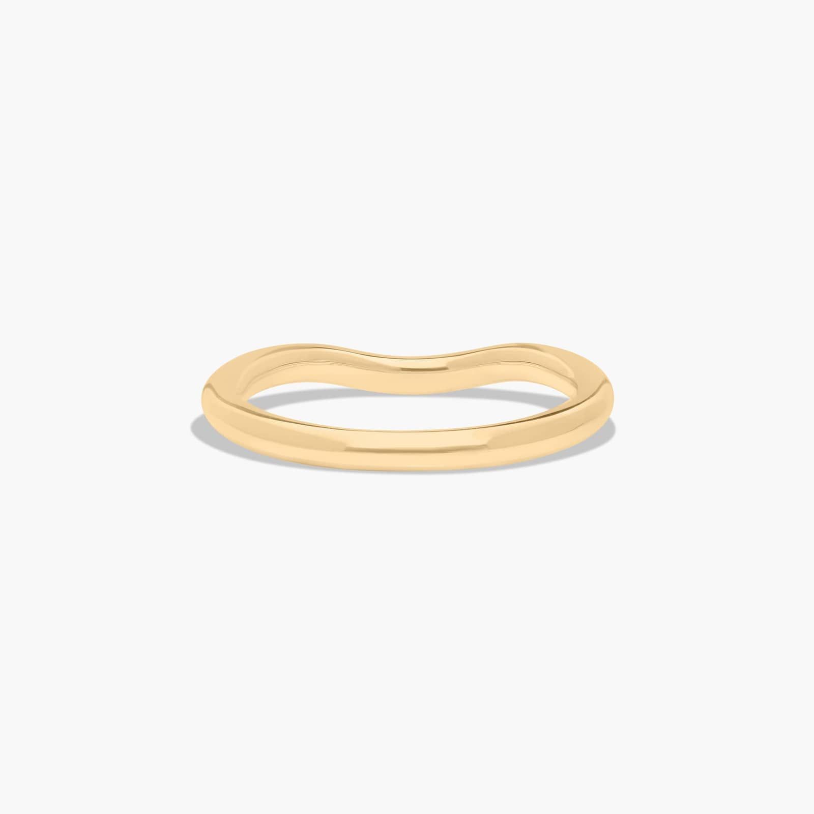 Curved Wedding Ring In 14K Yellow Gold (2.00mm)