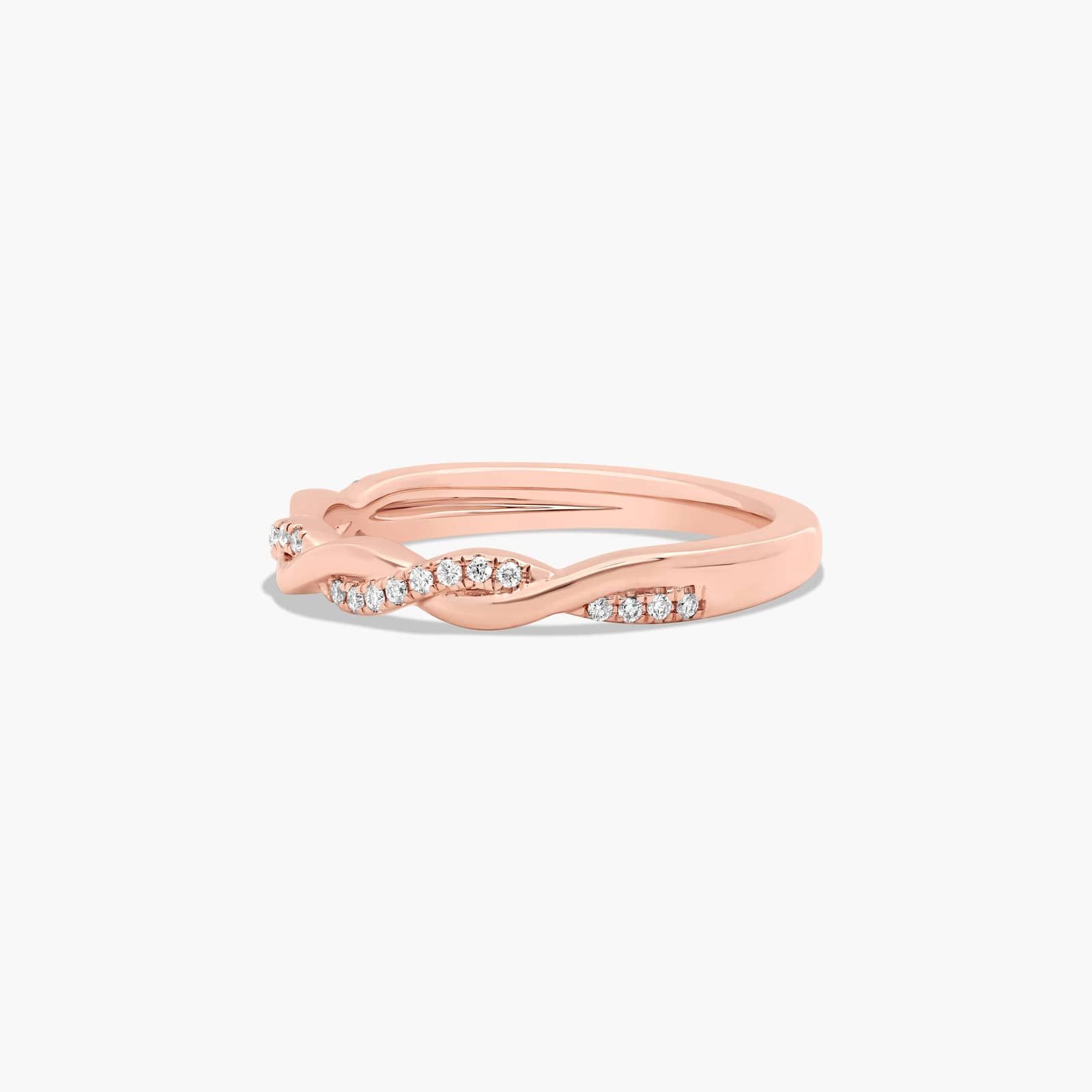 Interlaced Pavé Diamond Wedding Ring In 14K Rose Gold (2.00mm)