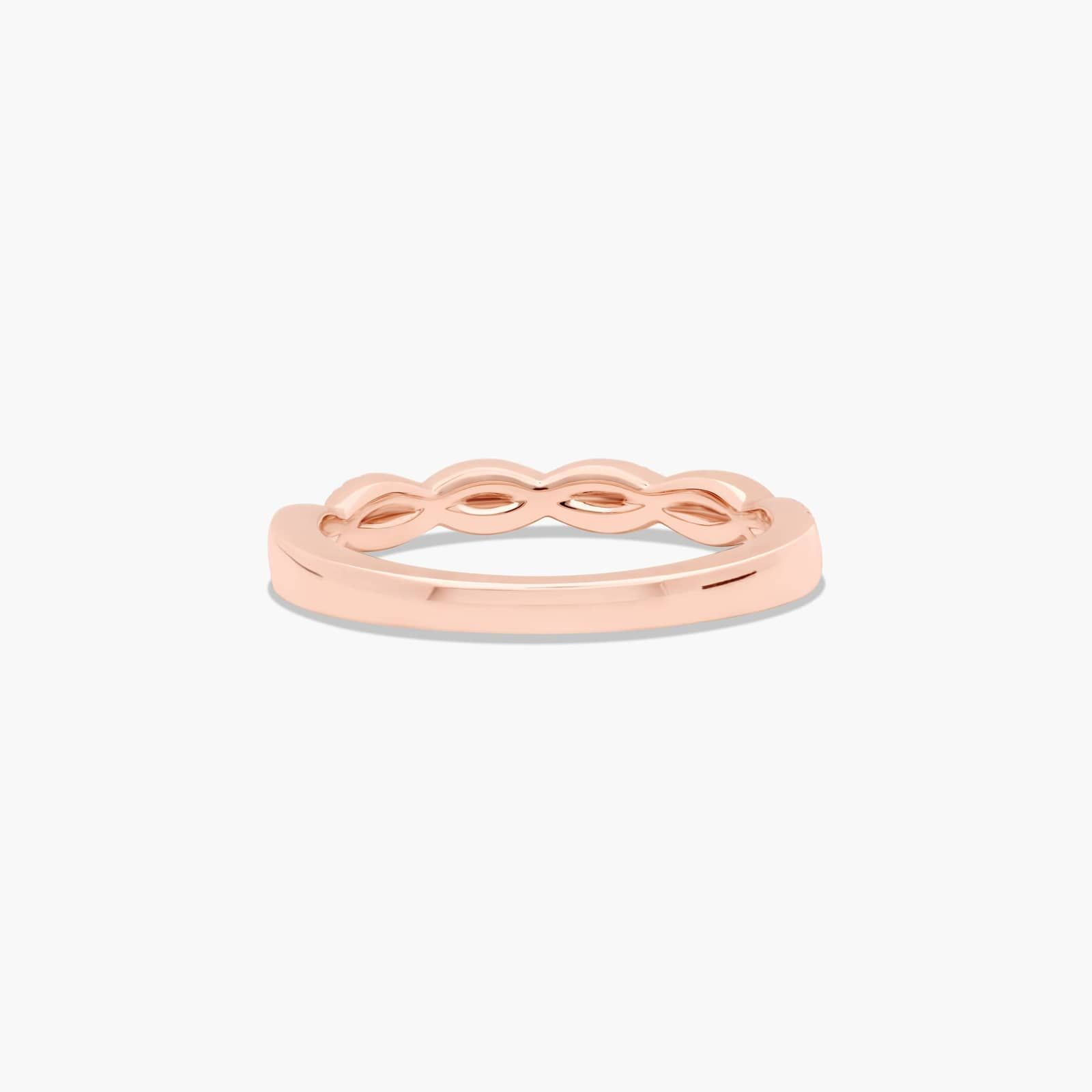Interlaced Pavé Diamond Wedding Ring In 14K Rose Gold (2.00mm)