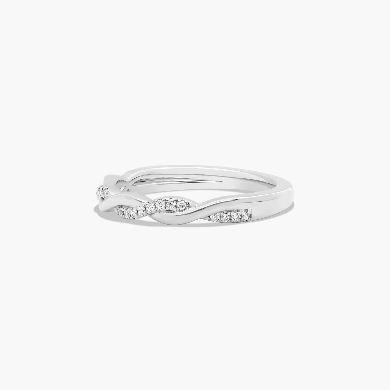 Interlaced Pavé Diamond Wedding Ring In 14K White Gold (2.00mm)