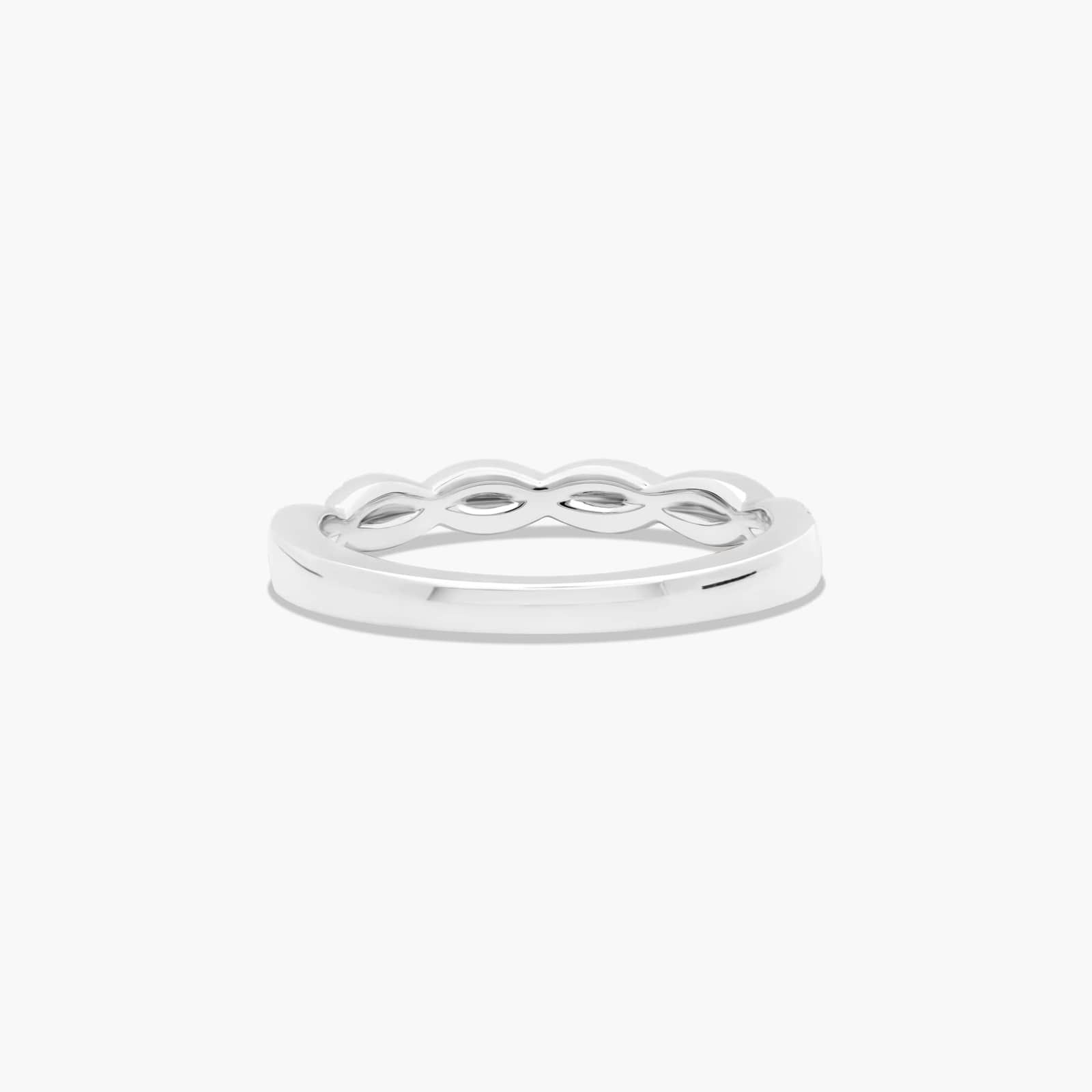 Interlaced Pavé Diamond Wedding Ring In 14K White Gold (2.00mm)