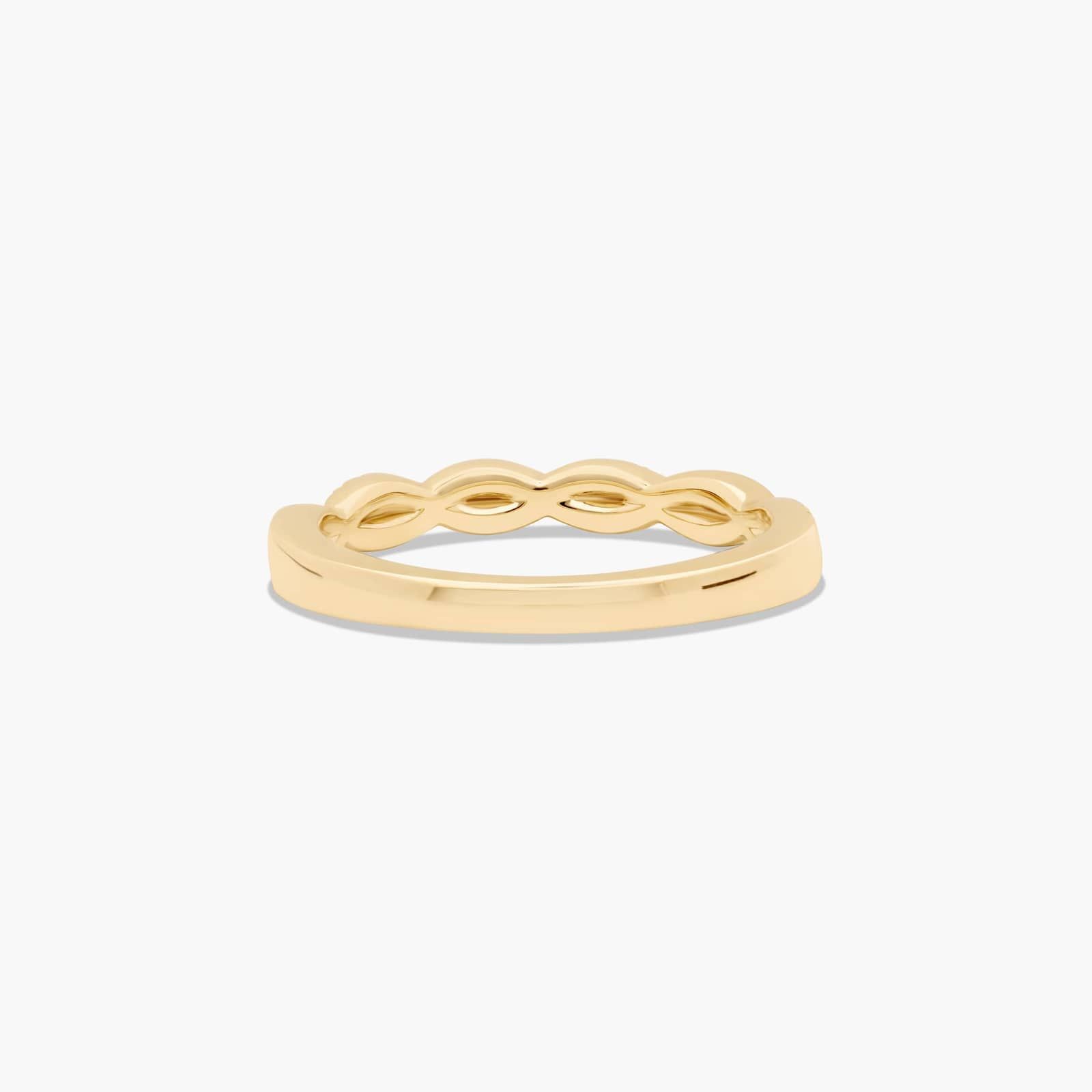 Interlaced Pavé Diamond Wedding Ring In 14K Yellow Gold (2.00mm)