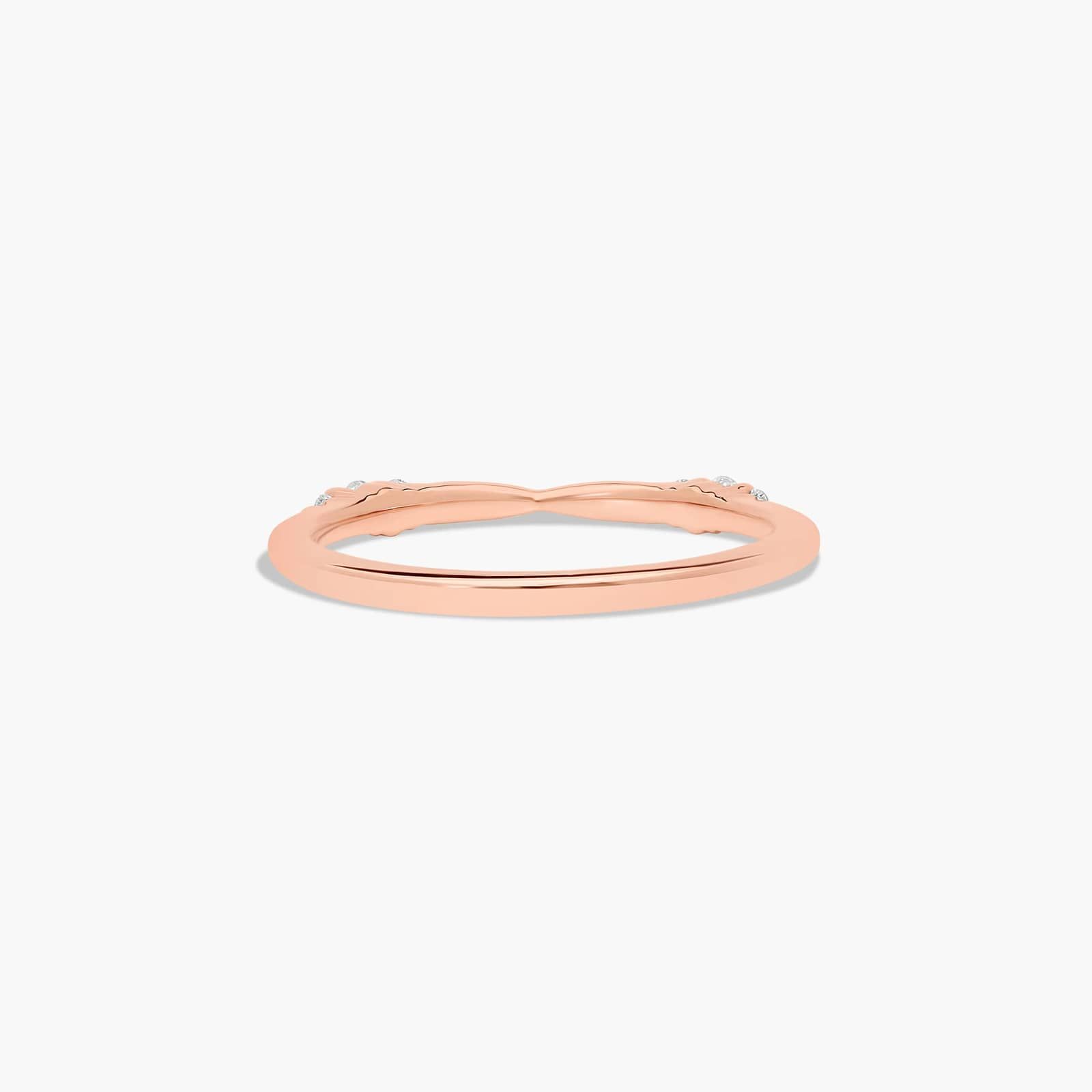 Accent Diamond Wedding Ring In 14K Rose Gold (1.50mm)