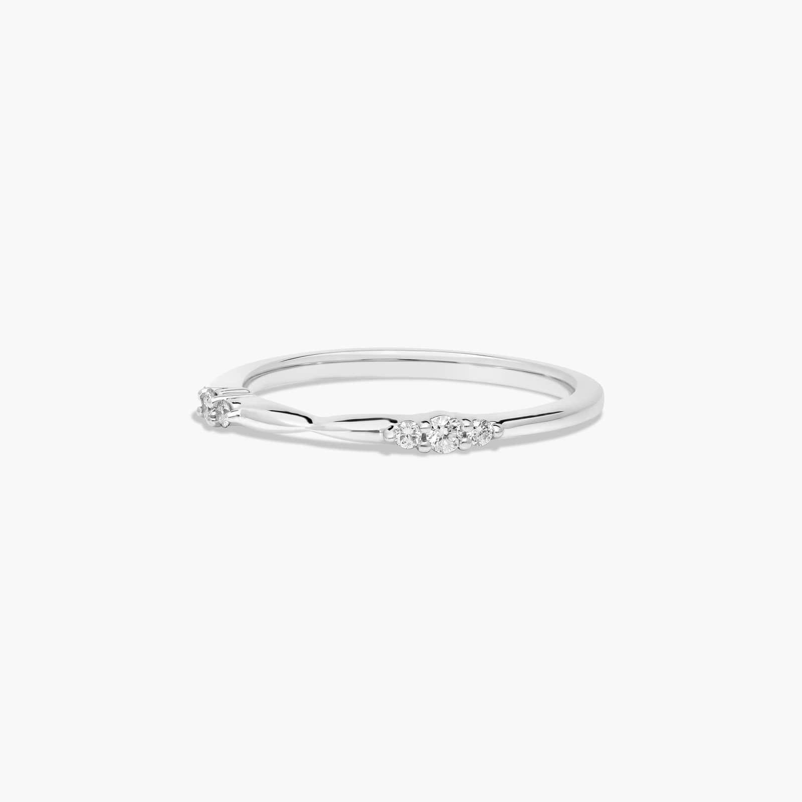 Accent Diamond Wedding Ring In 18K White Gold (1.50mm)