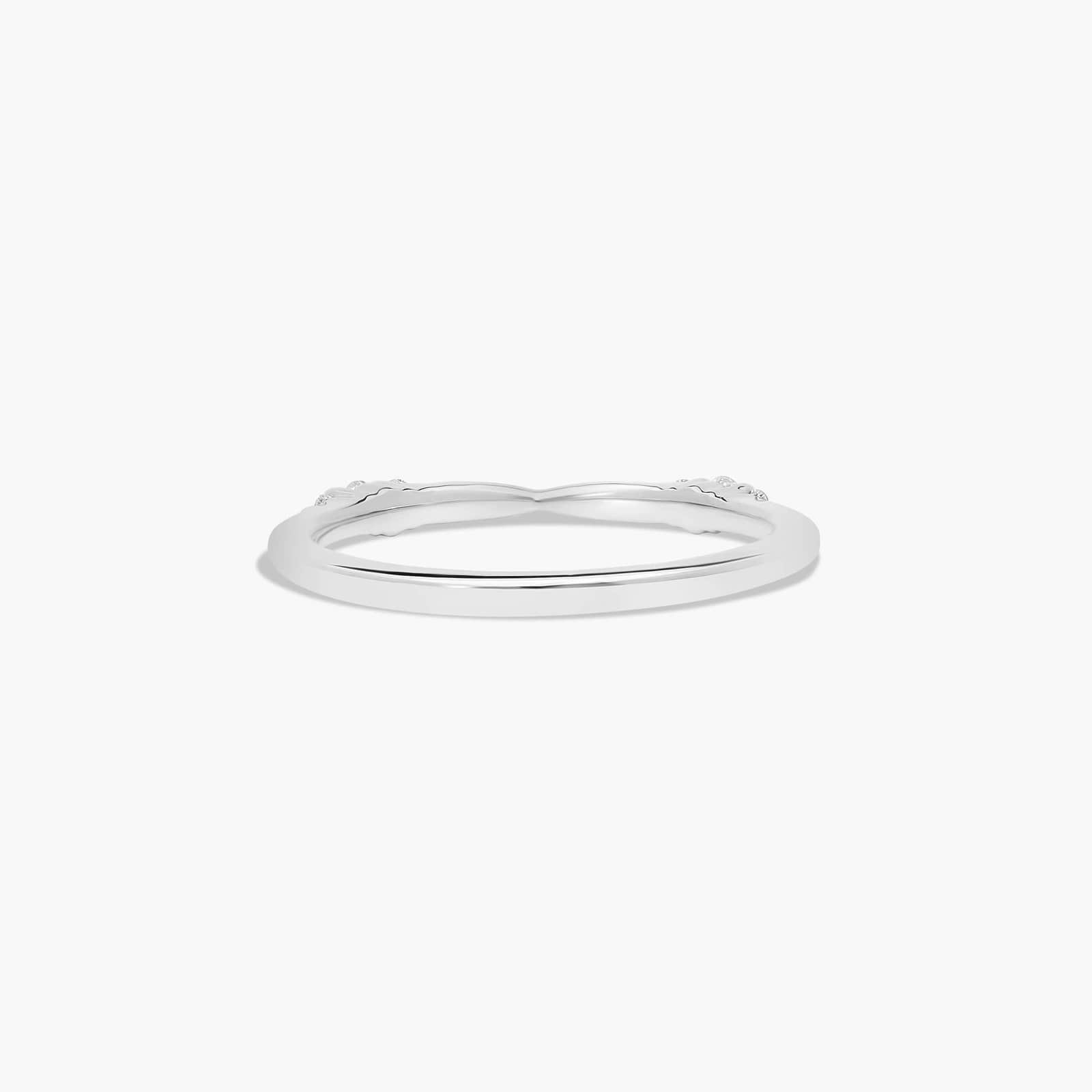 Accent Diamond Wedding Ring In 18K White Gold (1.50mm)