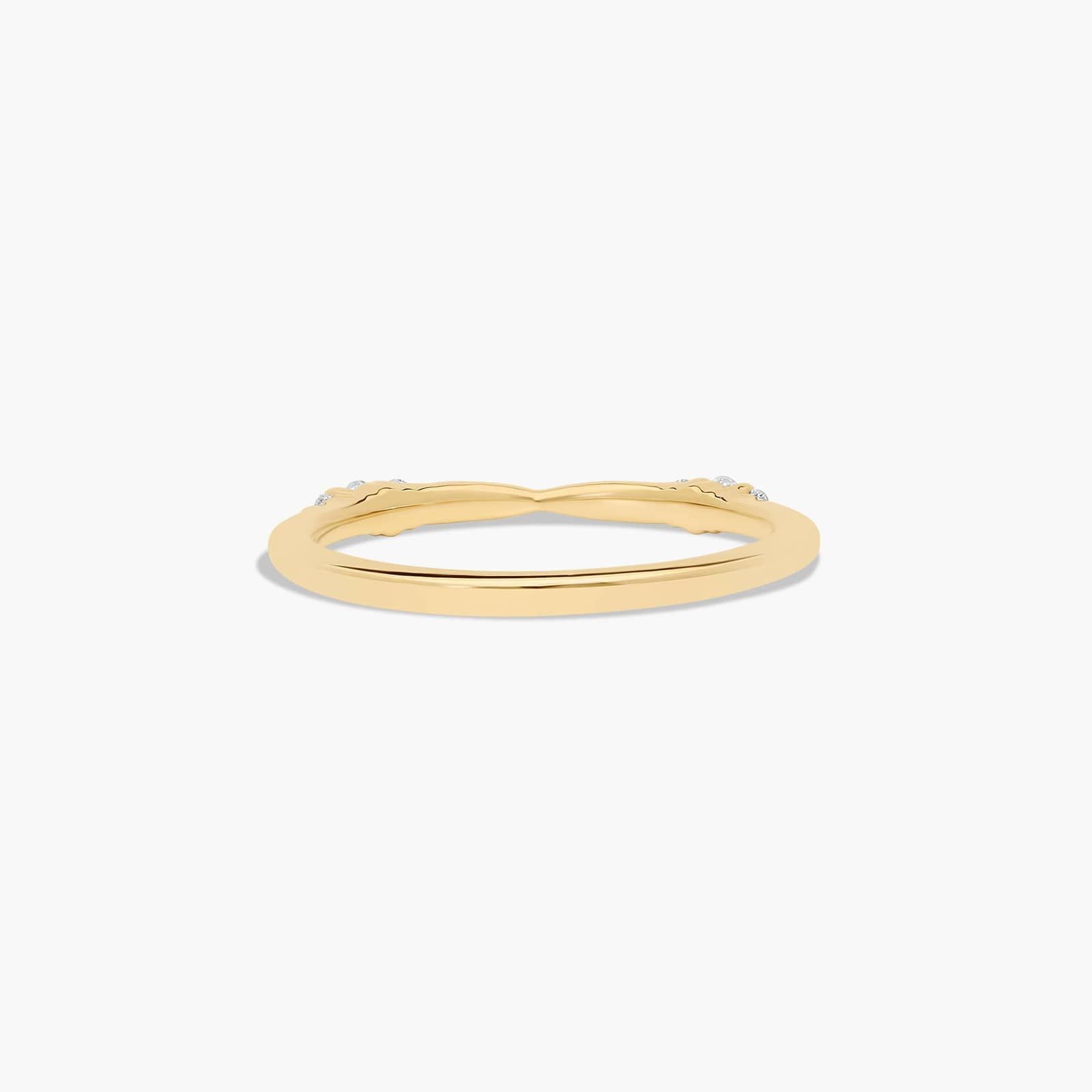 Accent Diamond Wedding Ring In 18K Yellow Gold (1.50mm)