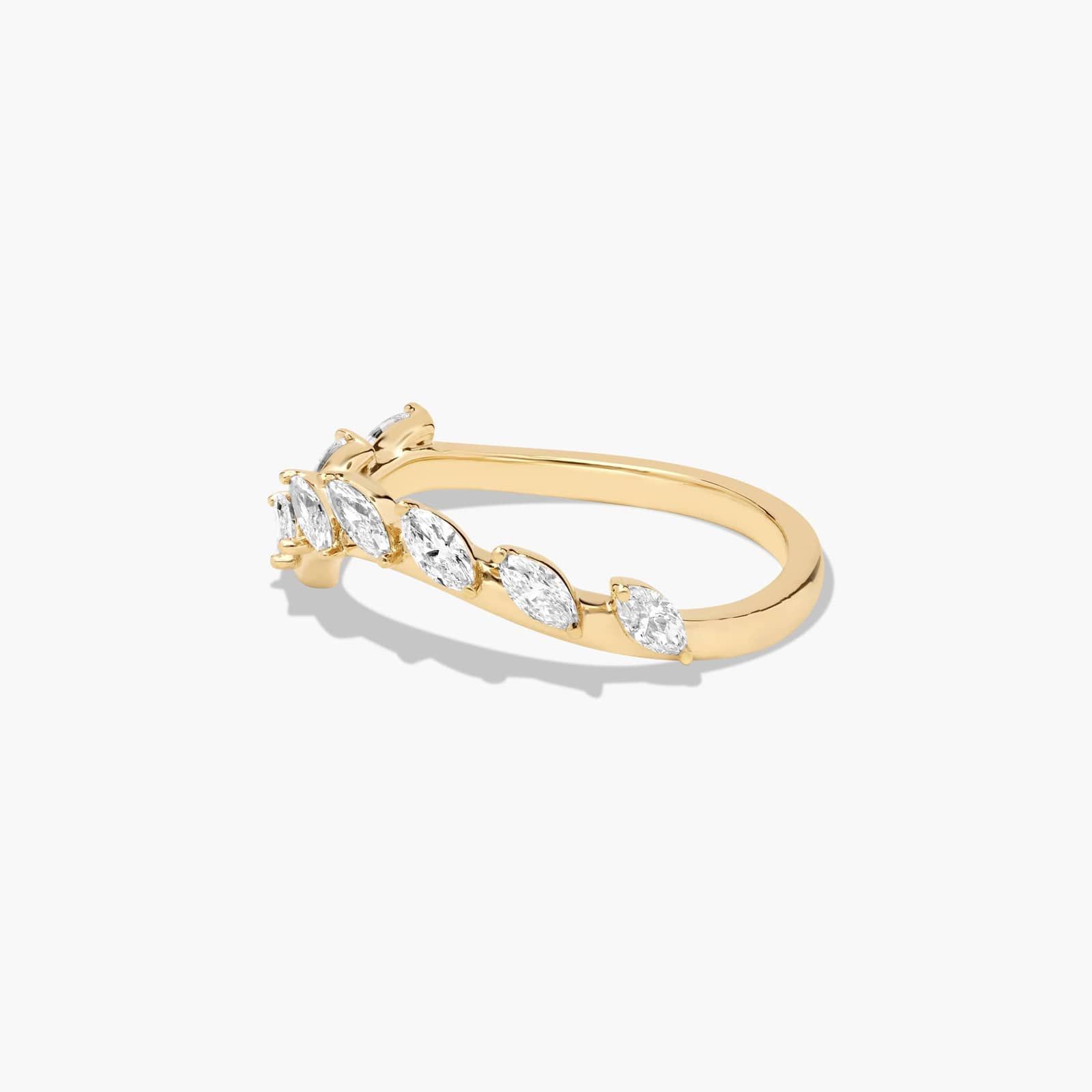 Vine Diamond Wedding Ring In 18K Yellow Gold (2.00mm)