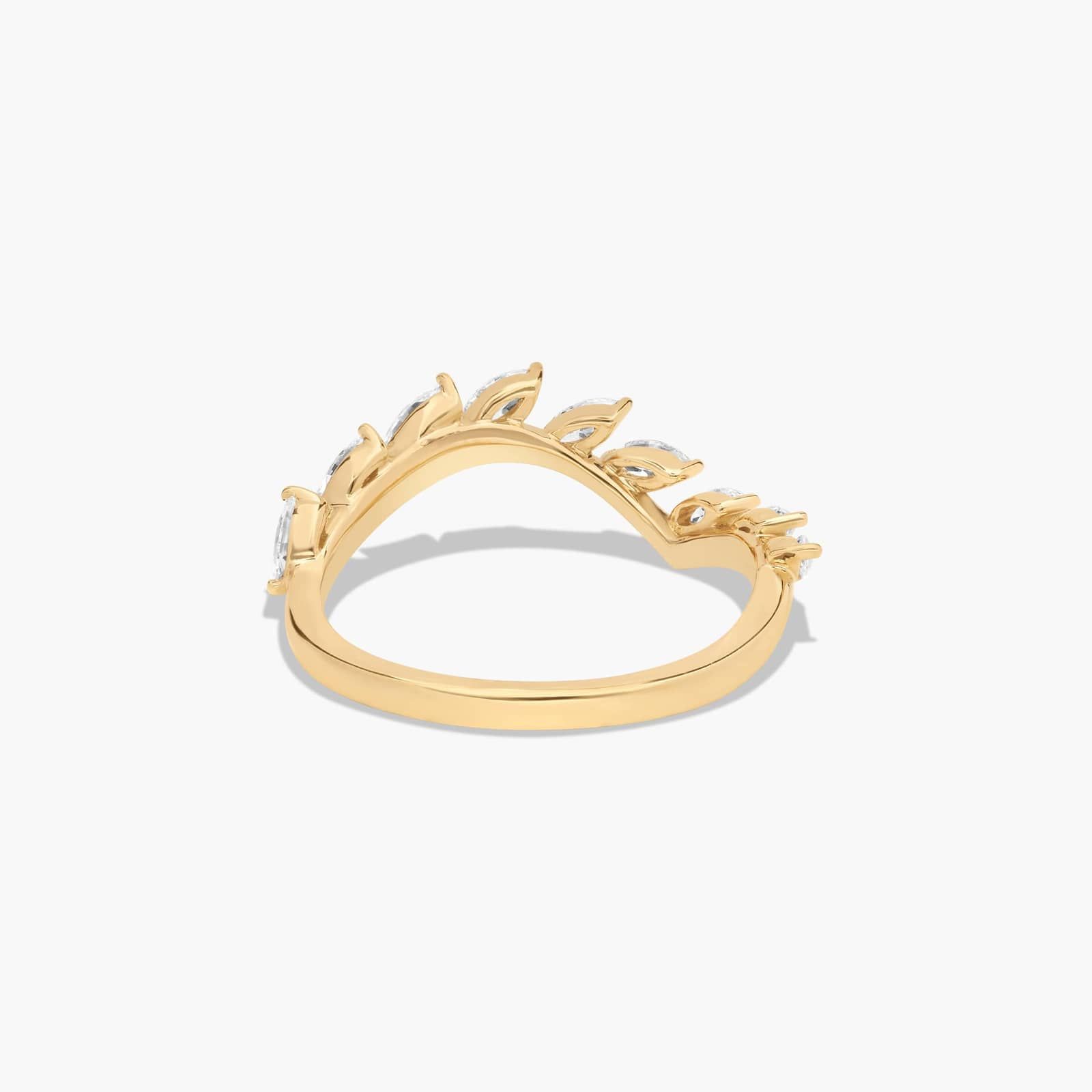 Vine Diamond Wedding Ring In 18K Yellow Gold (2.00mm)