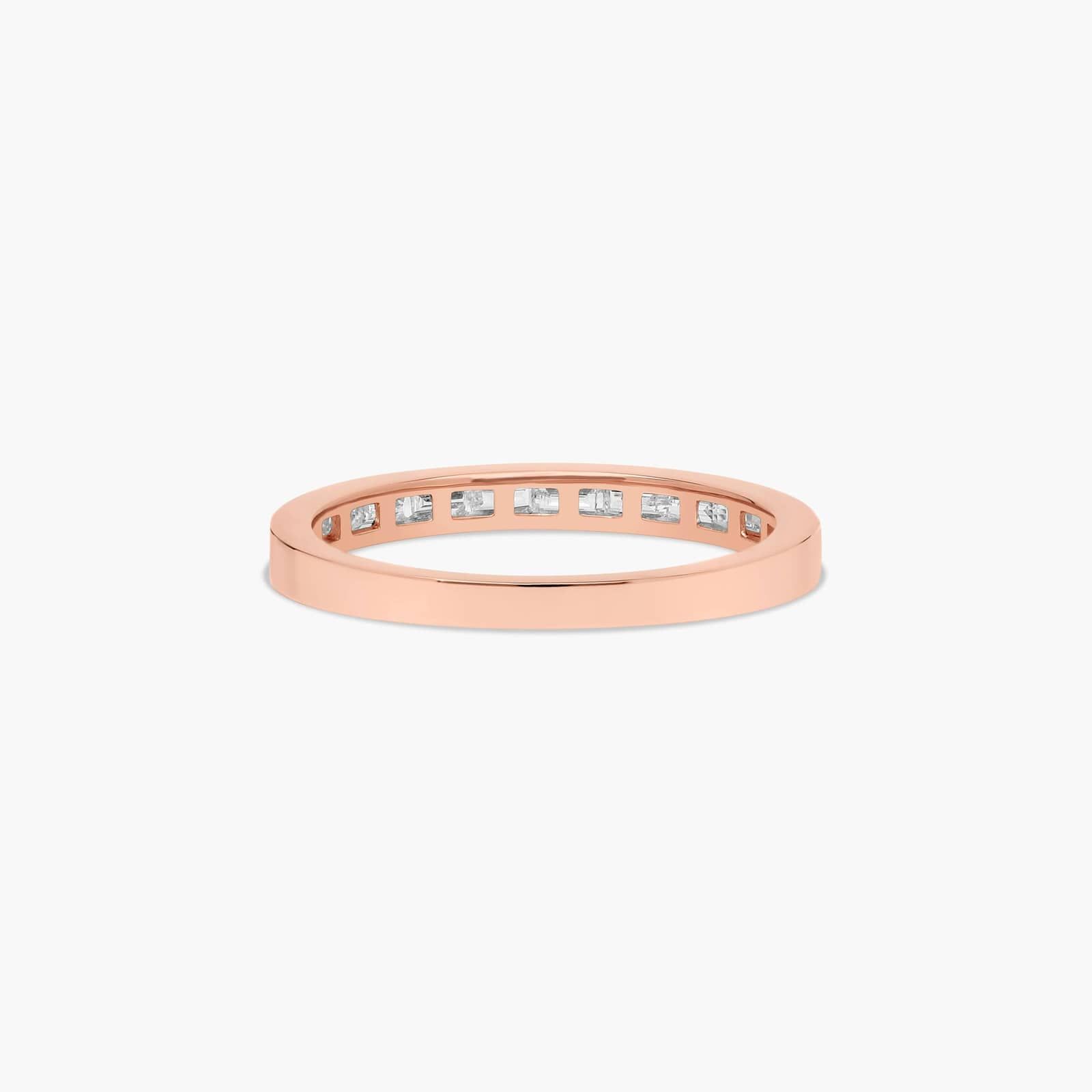 Line Diamond Wedding Ring In 14K Rose Gold (2.50mm)