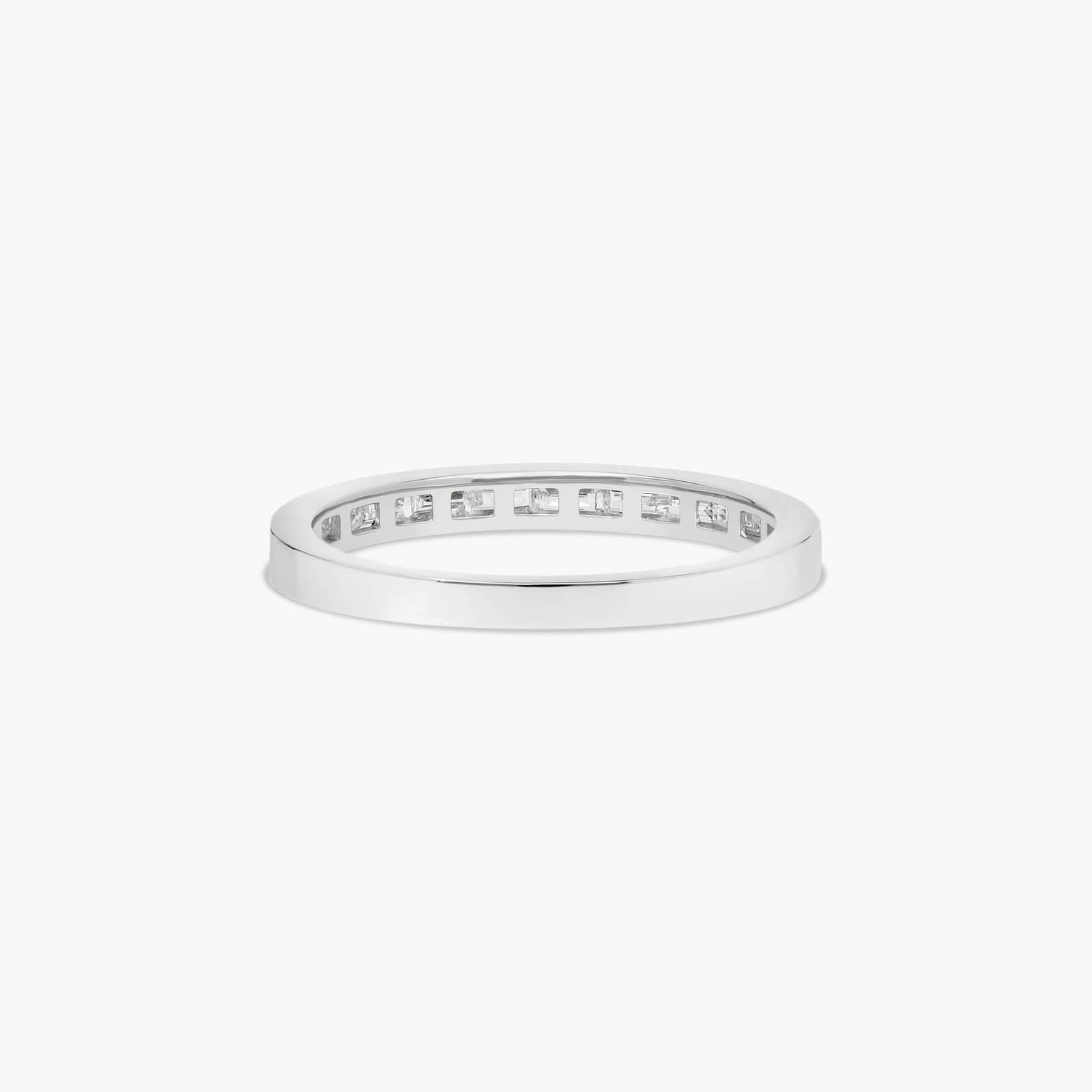 Line Diamond Wedding Ring In Platinum (2.50mm)