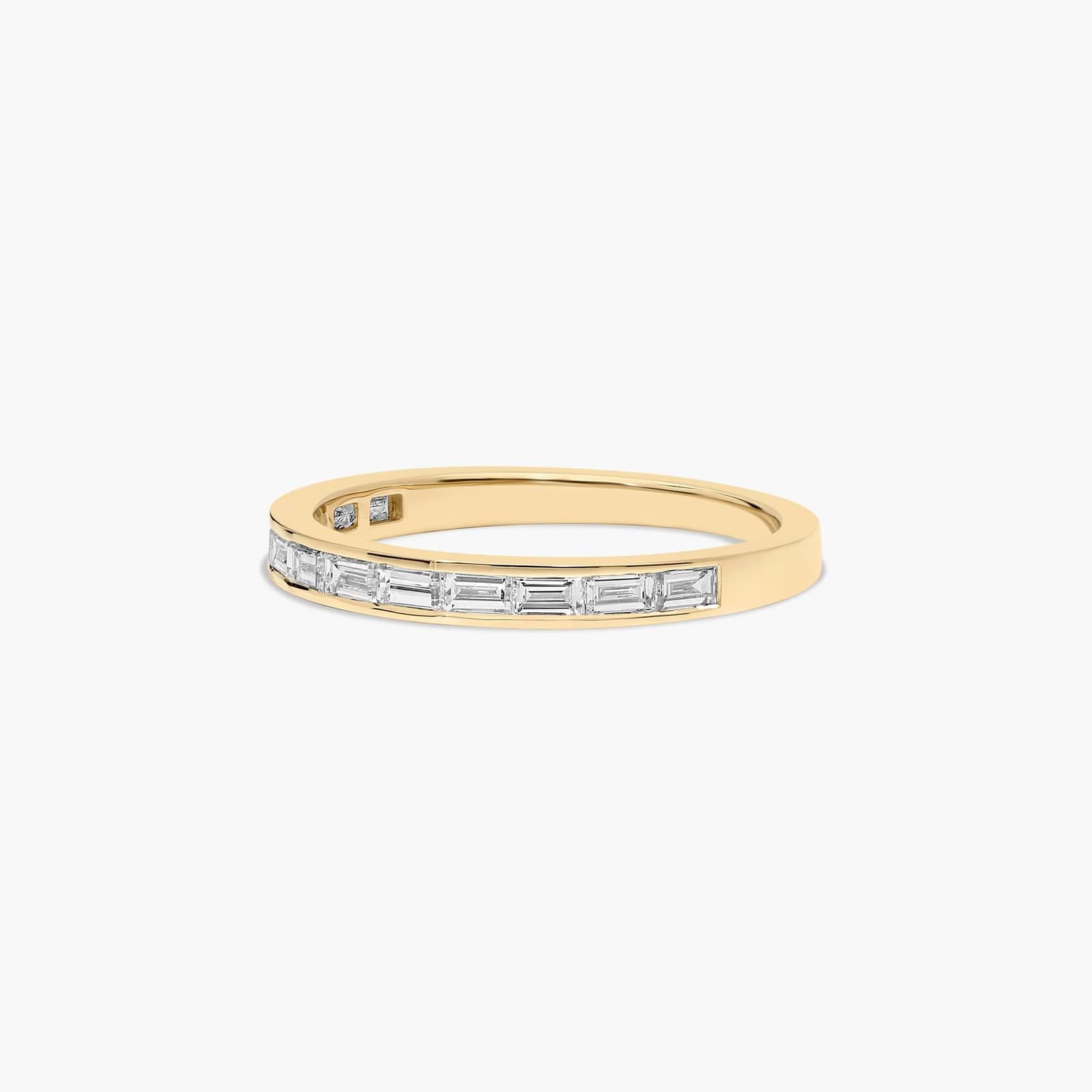 Line Diamond Wedding Ring In 14K Yellow Gold (2.50mm)