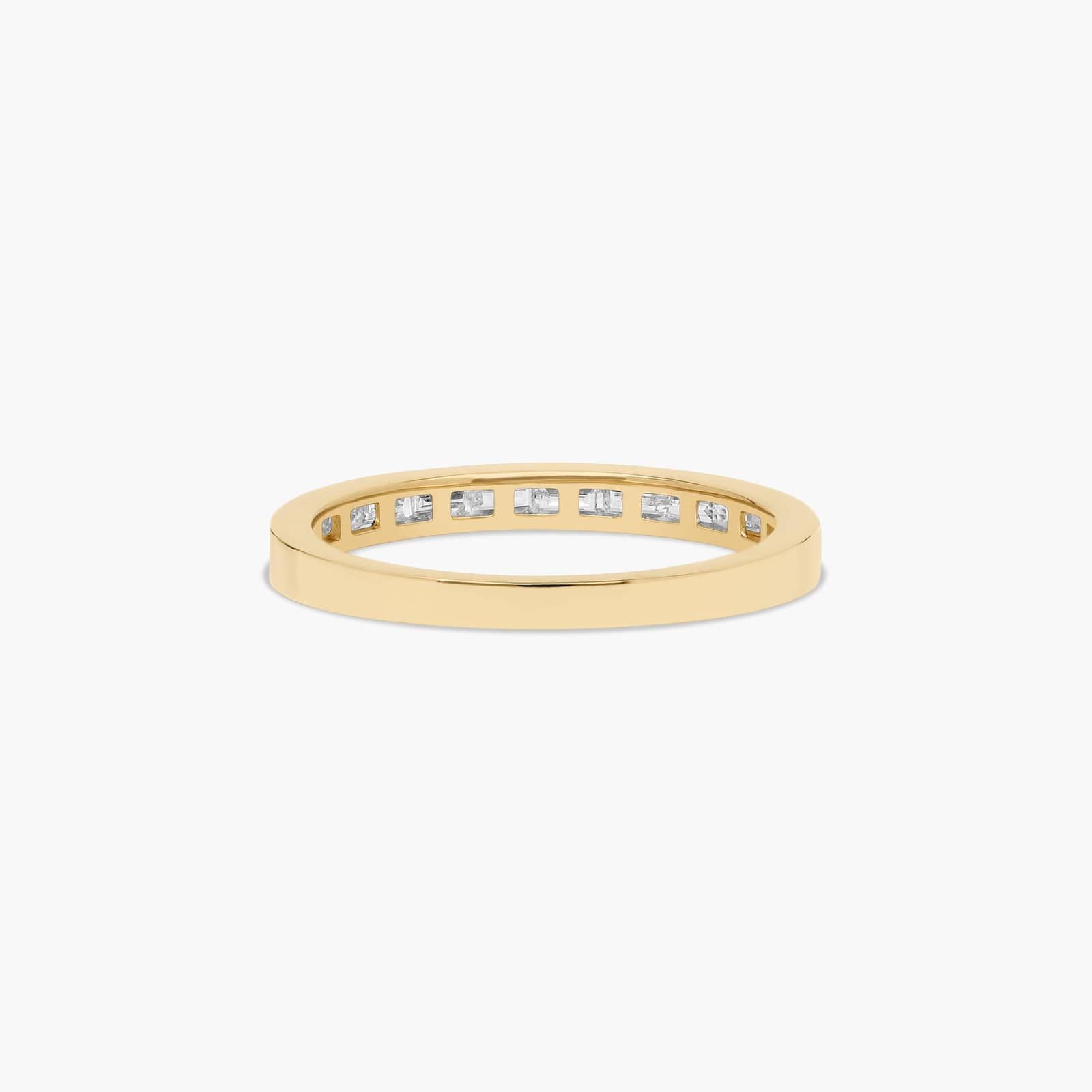 Line Diamond Wedding Ring In 14K Yellow Gold (2.50mm)