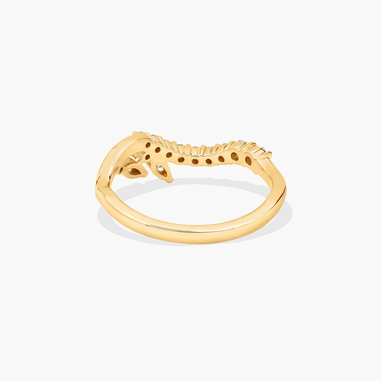 Pavé and Marquise Diamond Wedding Ring In 14K Yellow Gold (1.50mm)