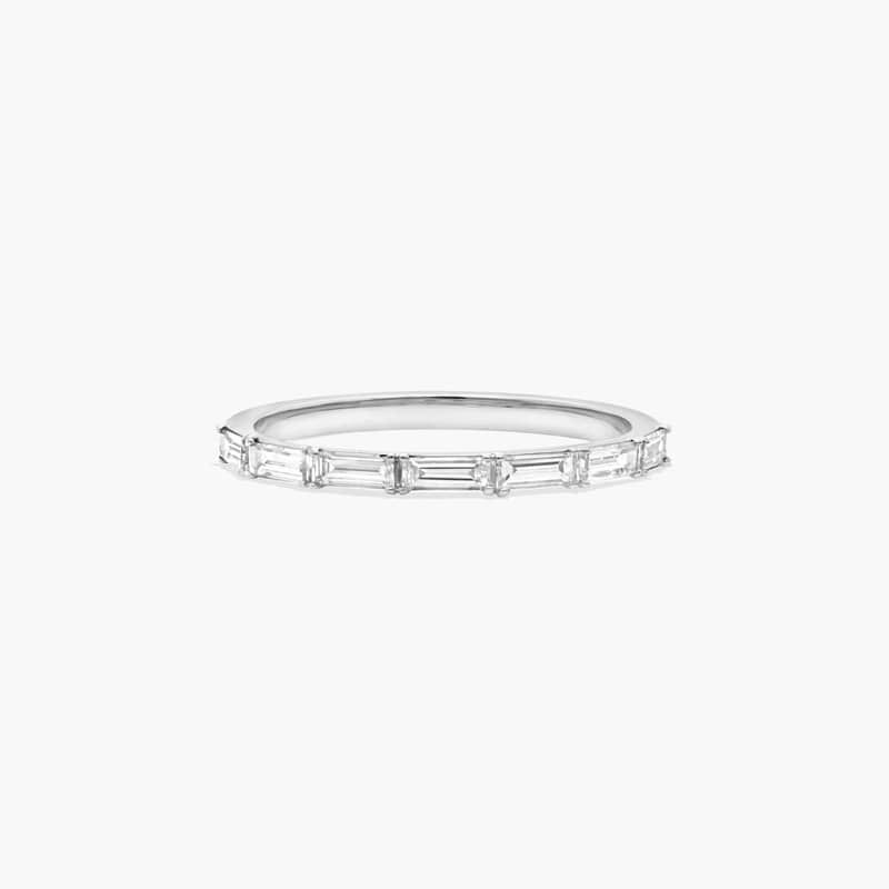 Floating Line Diamond Wedding Ring In Platinum (2.00mm)