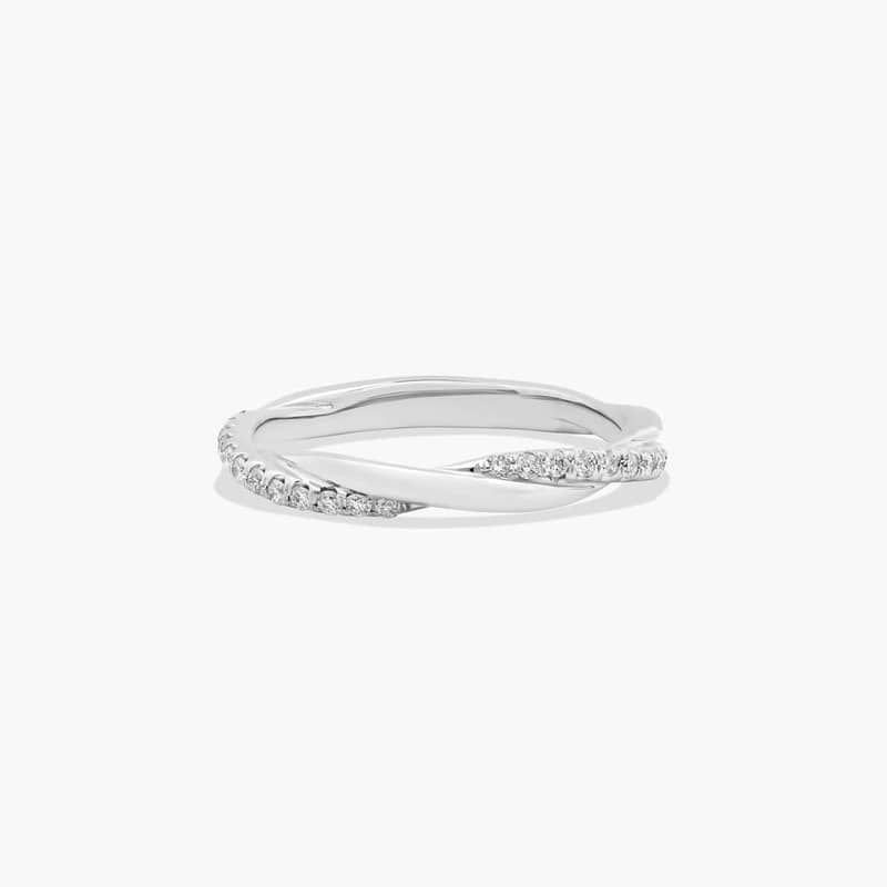 Twisted Pavé Diamond Wedding Ring In Platinum (2.00mm)