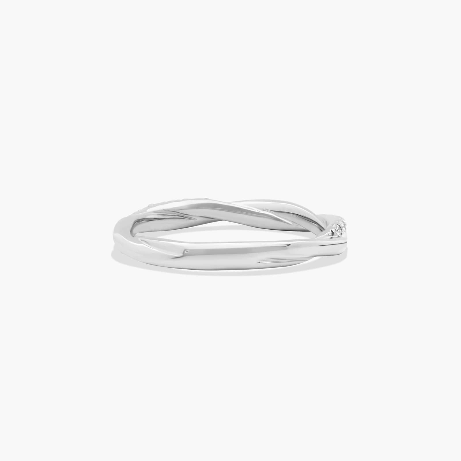 Twisted Pavé Diamond Wedding Ring In 18K White Gold (2.00mm)