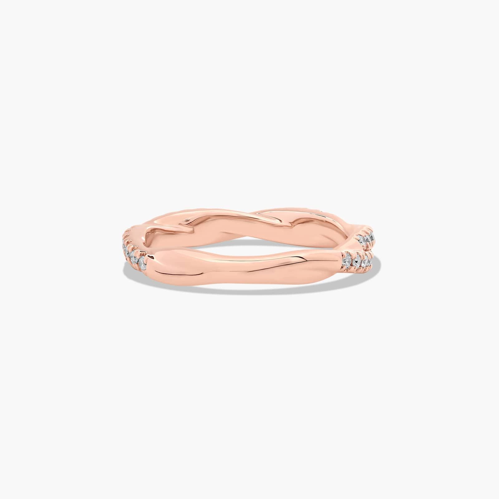 Pavé Rope Diamond Wedding Ring In 14K Rose Gold (2.60mm)