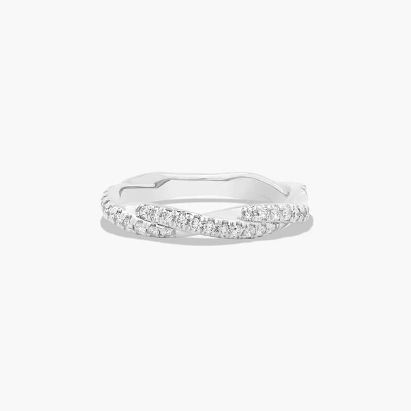Pavé Rope Diamond Wedding Ring In Platinum (2.60mm)