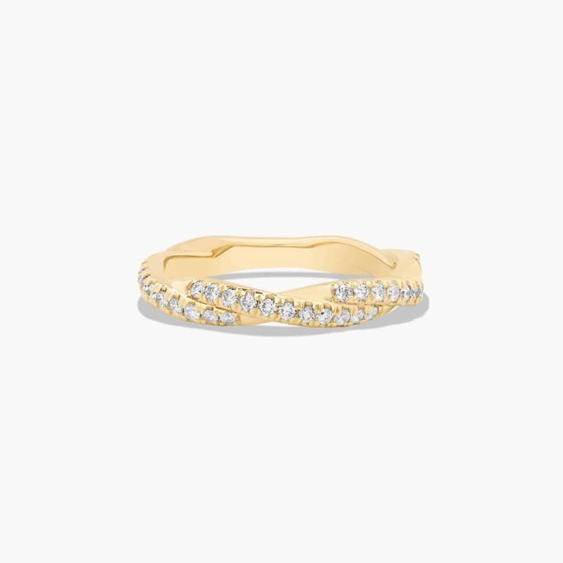 Pavé Rope Diamond Wedding Ring In 14K Yellow Gold (2.60mm)