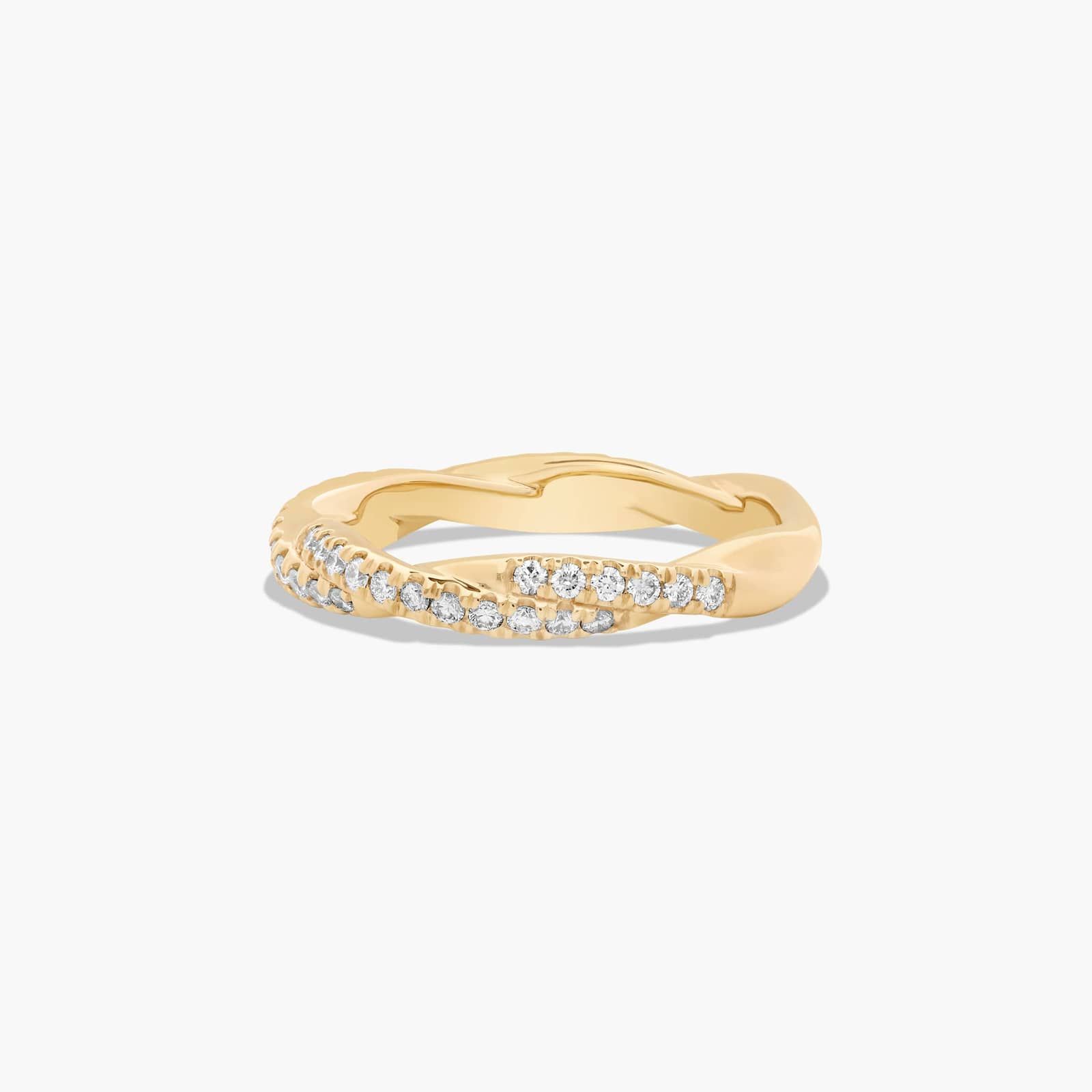 Pavé Rope Diamond Wedding Ring In 14K Yellow Gold (2.60mm)