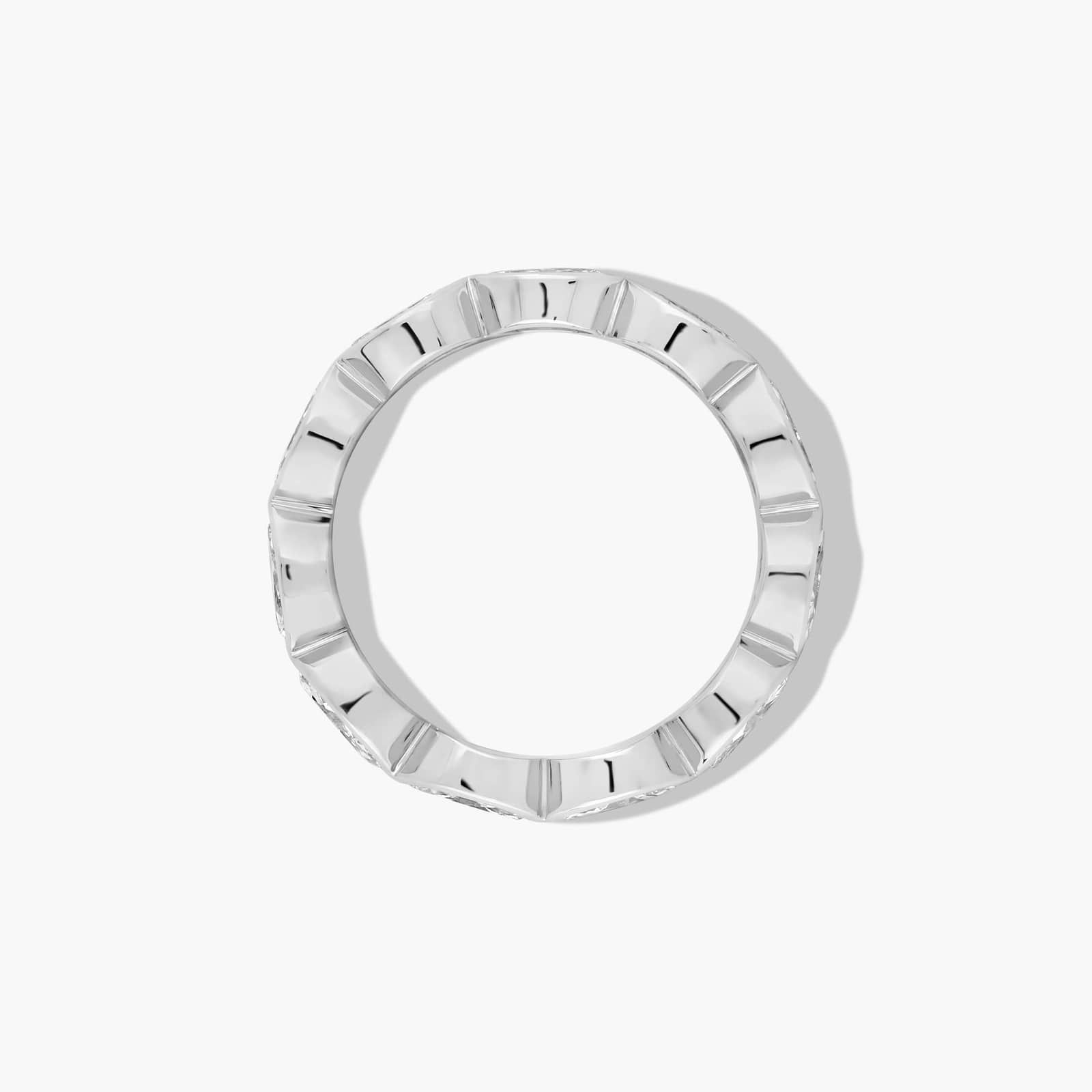 Bezel Set Eternity Ring With Marquise Cut Diamonds In 18K White Gold (4.00mm)