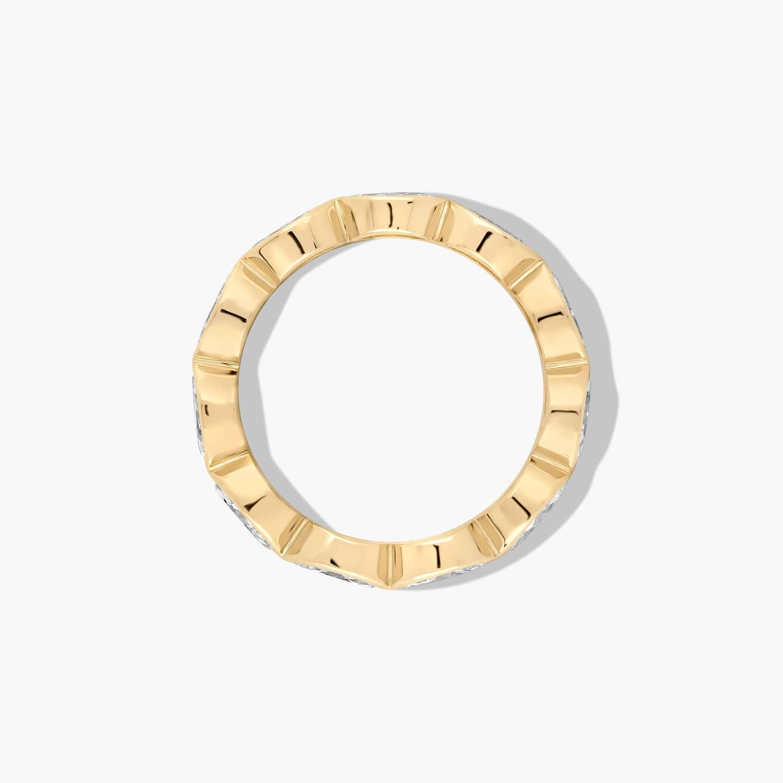 Bezel Set Eternity Ring With Marquise Cut Diamonds In 18K Yellow Gold (4.00mm)