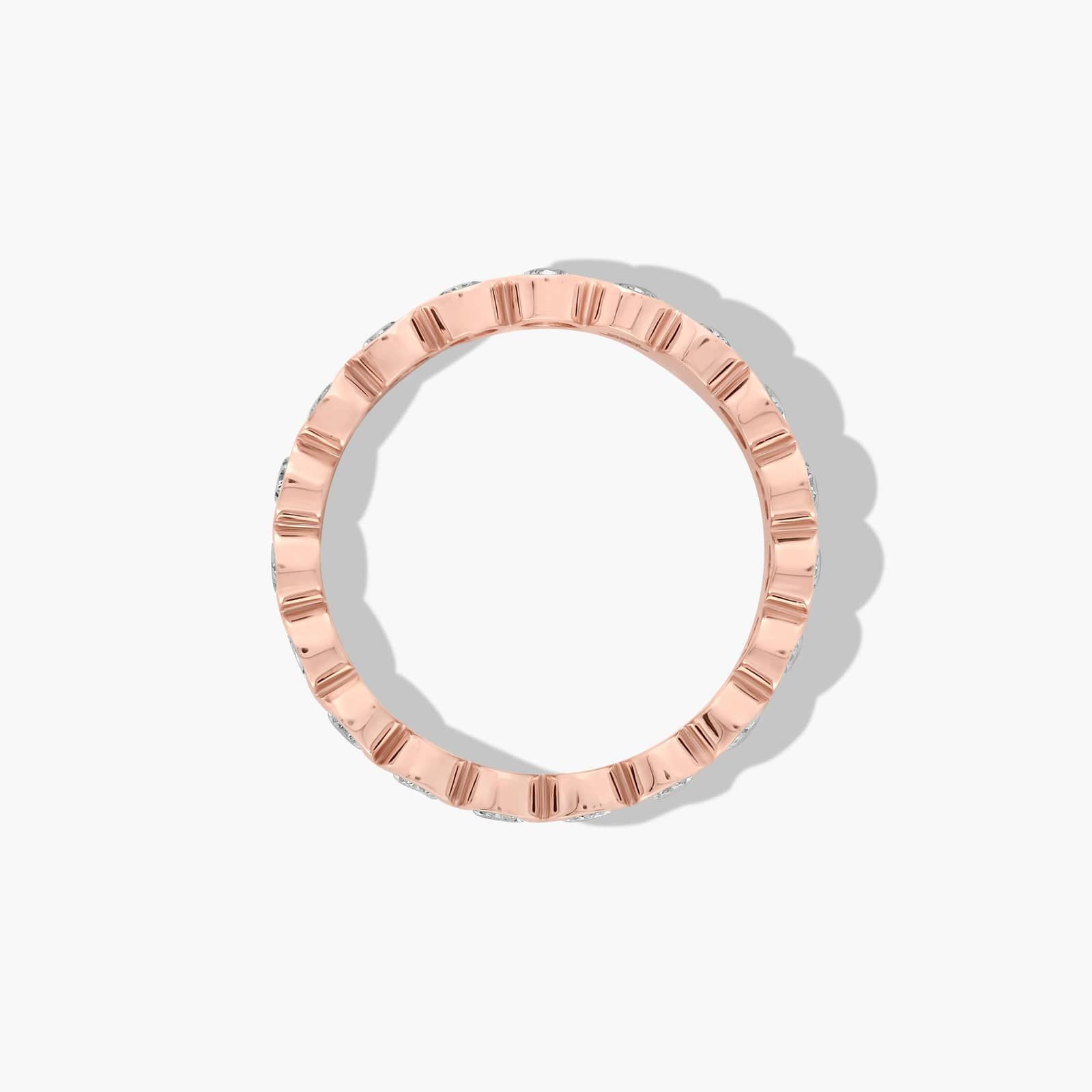Bezel Set Eternity Ring With Oval Cut Diamonds In 14K Rose Gold (4.50mm)