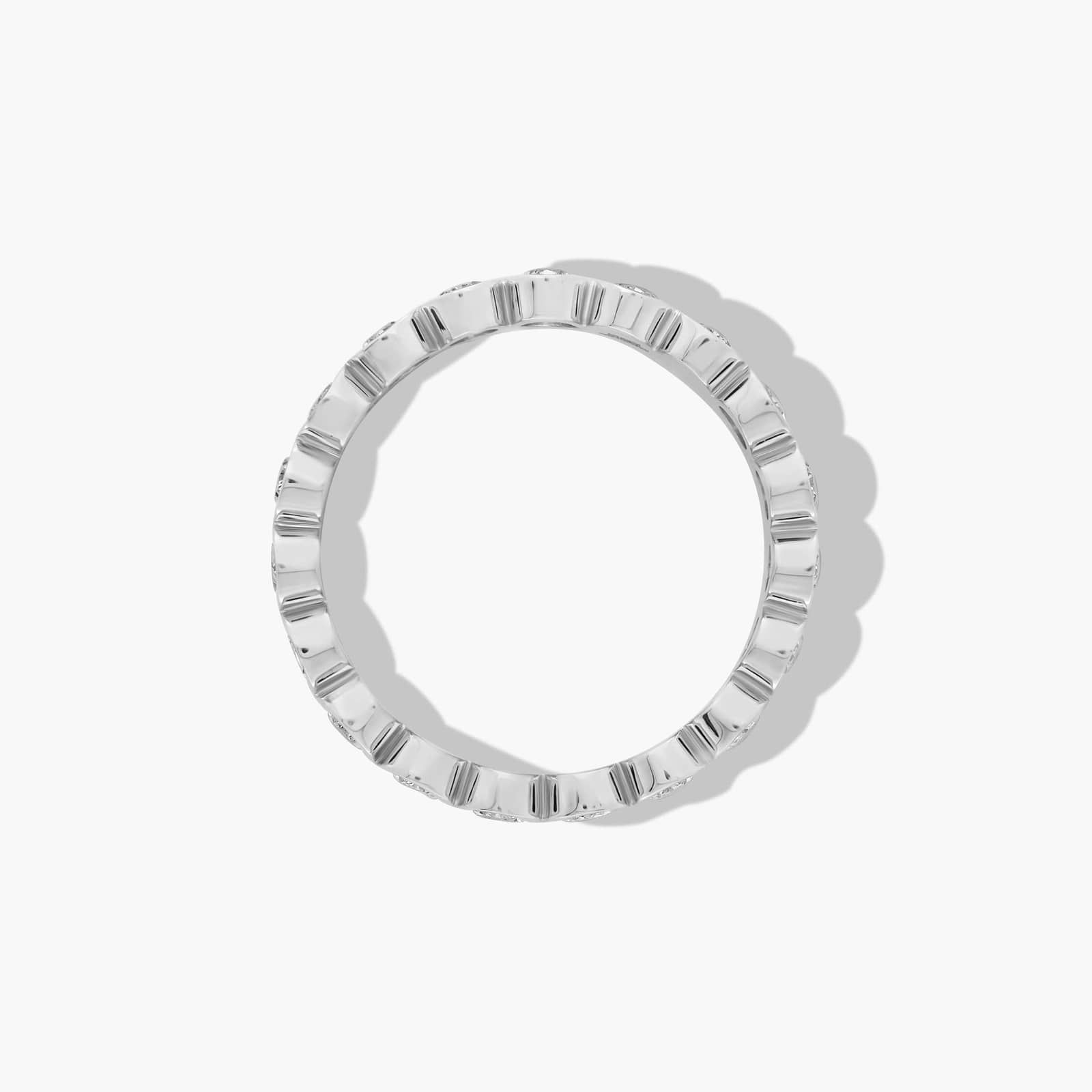 Bezel Set Eternity Ring With Oval Cut Diamonds In Platinum (4.50mm)
