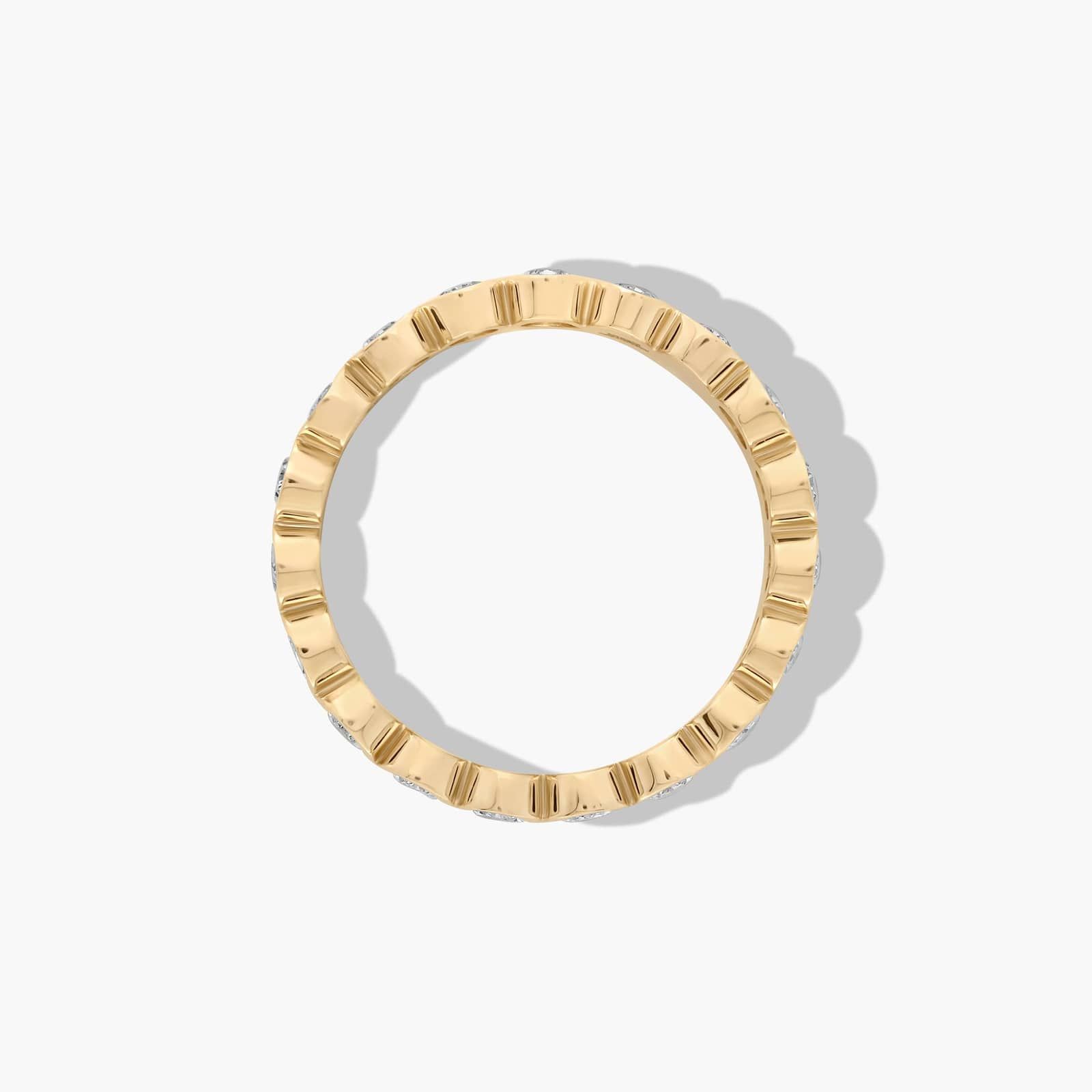 Bezel Set Eternity Ring With Oval Cut Diamonds In 18K Yellow Gold (4.50mm)