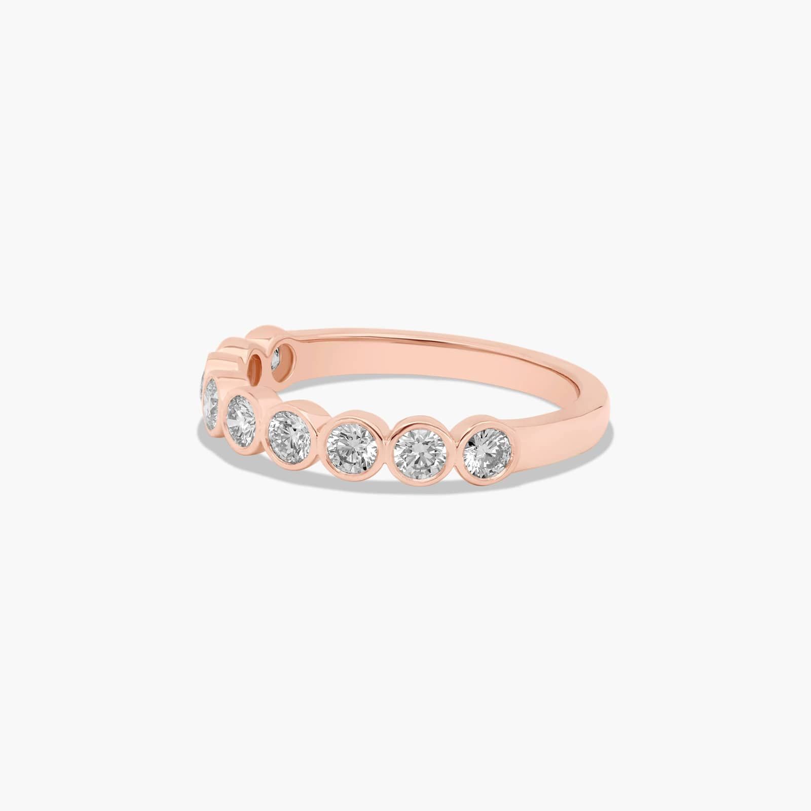 Bezel Set Wedding Ring With Round Diamonds In 14K Rose Gold (2.00mm)