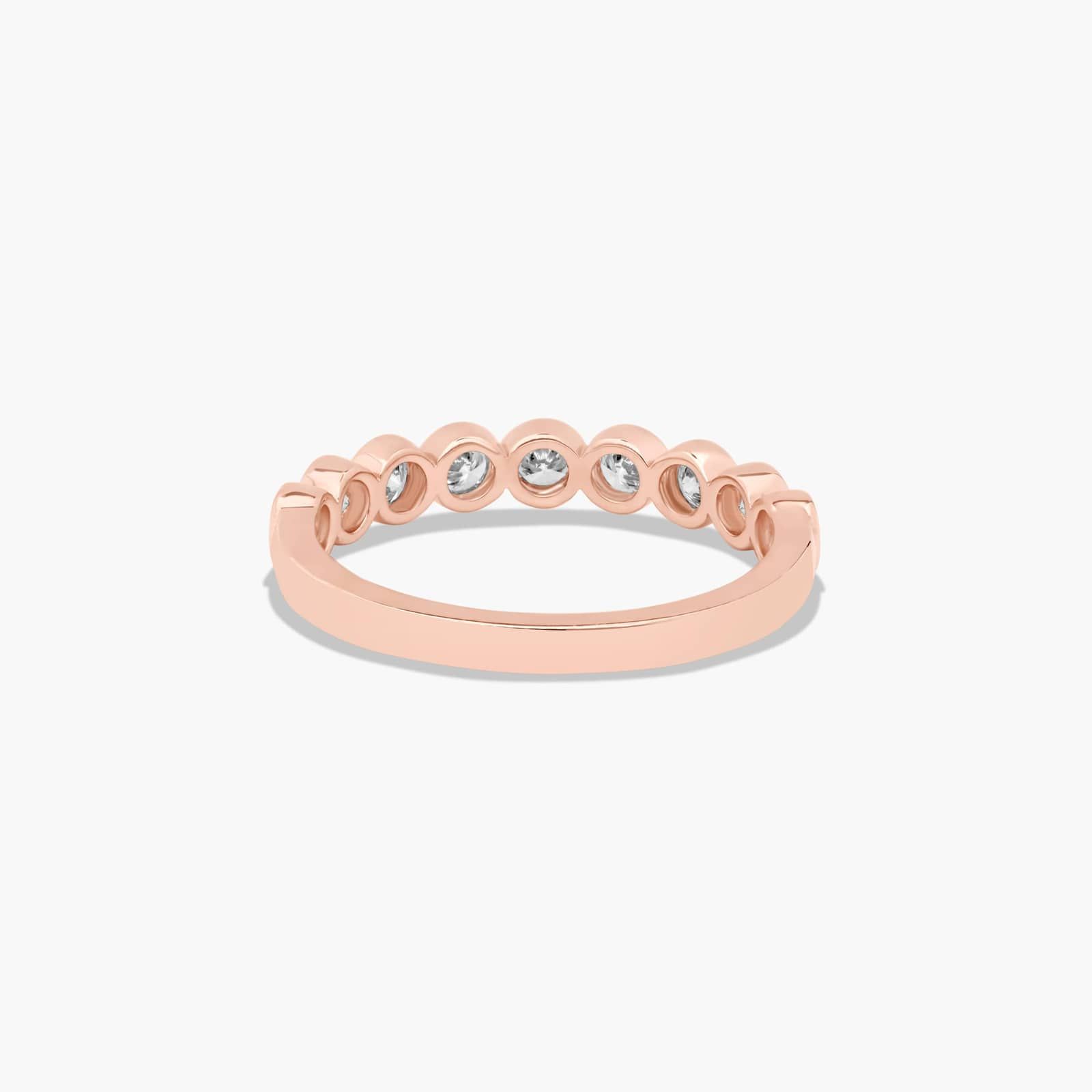 Bezel Set Wedding Ring With Round Diamonds In 14K Rose Gold (2.00mm)