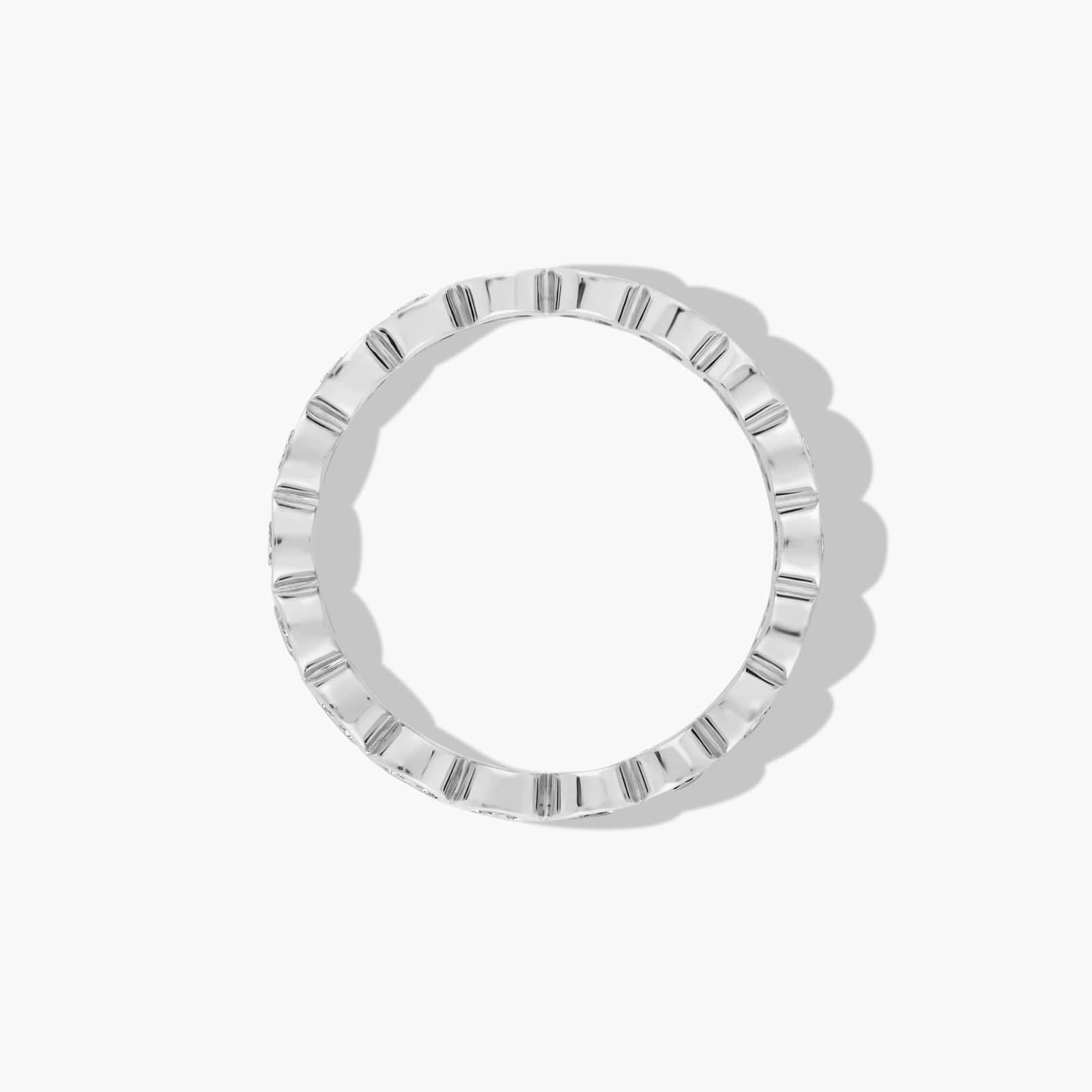 Bezel Set Eternity Ring With Round Diamonds In 18K White Gold (3.50mm)