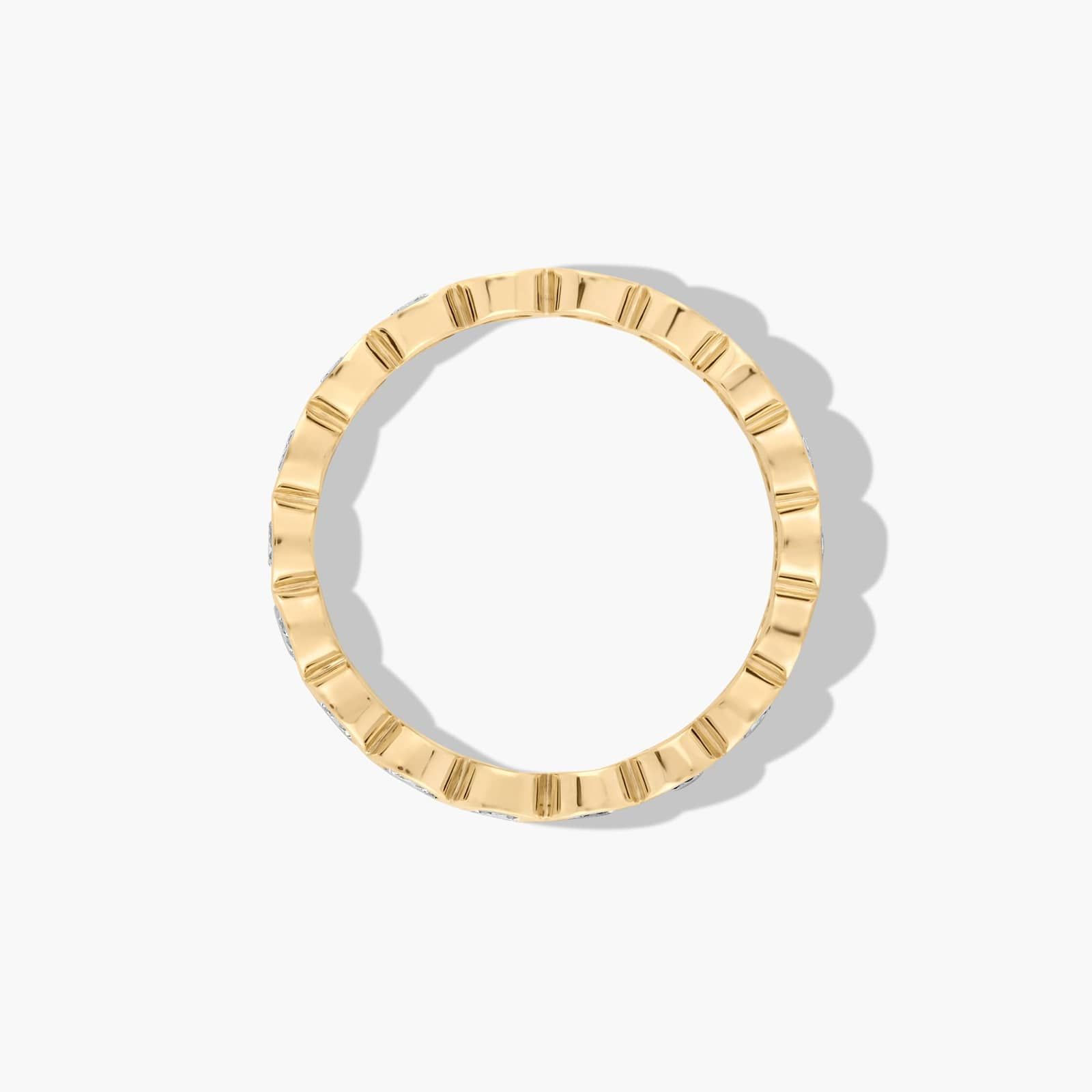 Bezel Set Eternity Ring With Round Diamonds In 14K Yellow Gold (3.50mm)
