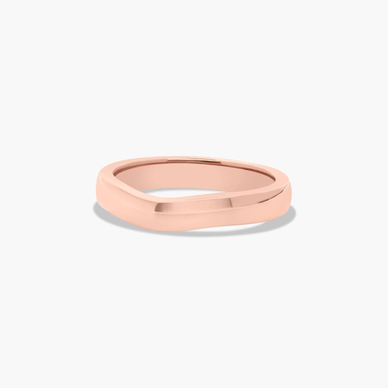 Cross Prong Thin Wedding Ring In 14K Rose Gold (3.00mm)
