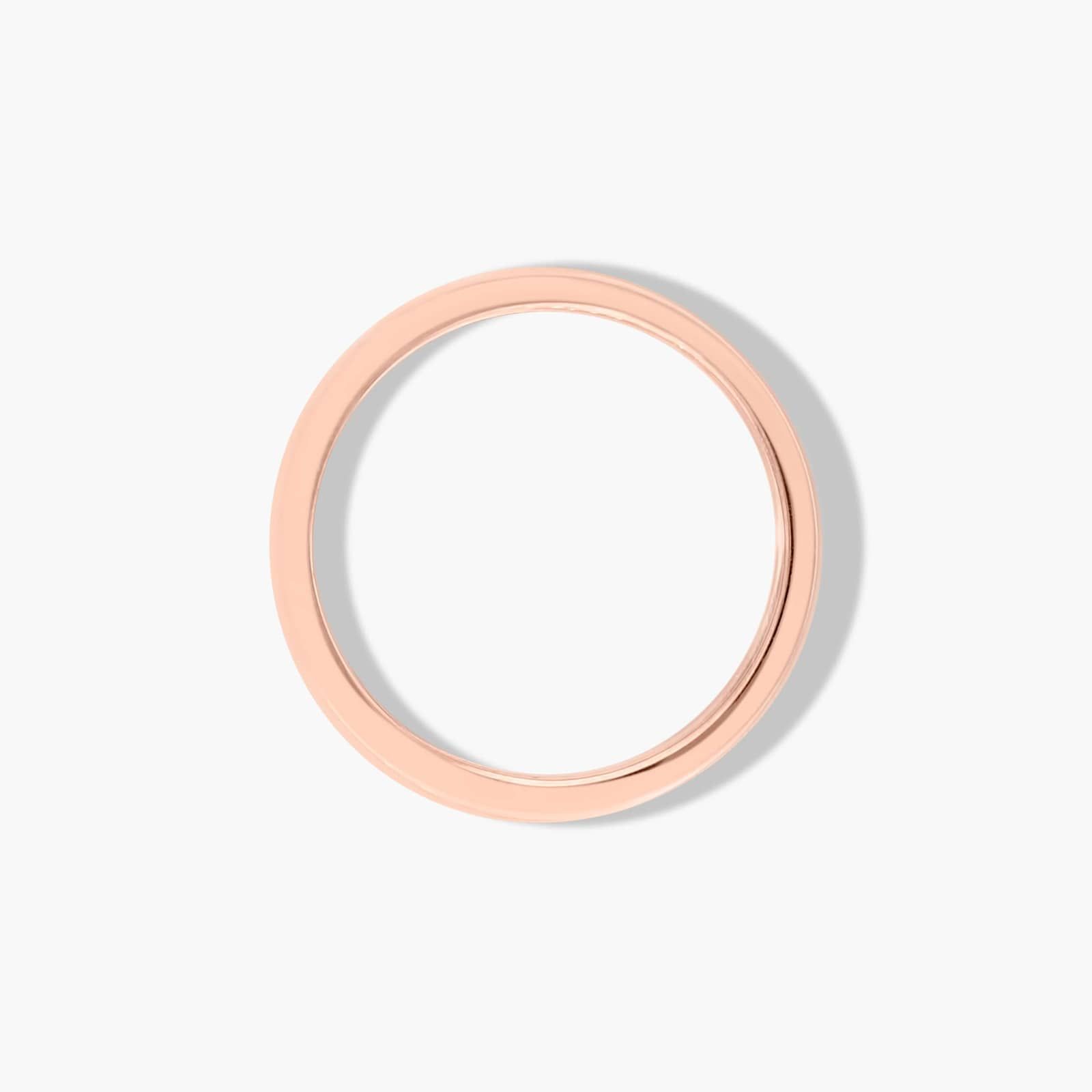 Cross Prong Thin Wedding Ring In 14K Rose Gold (3.00mm)